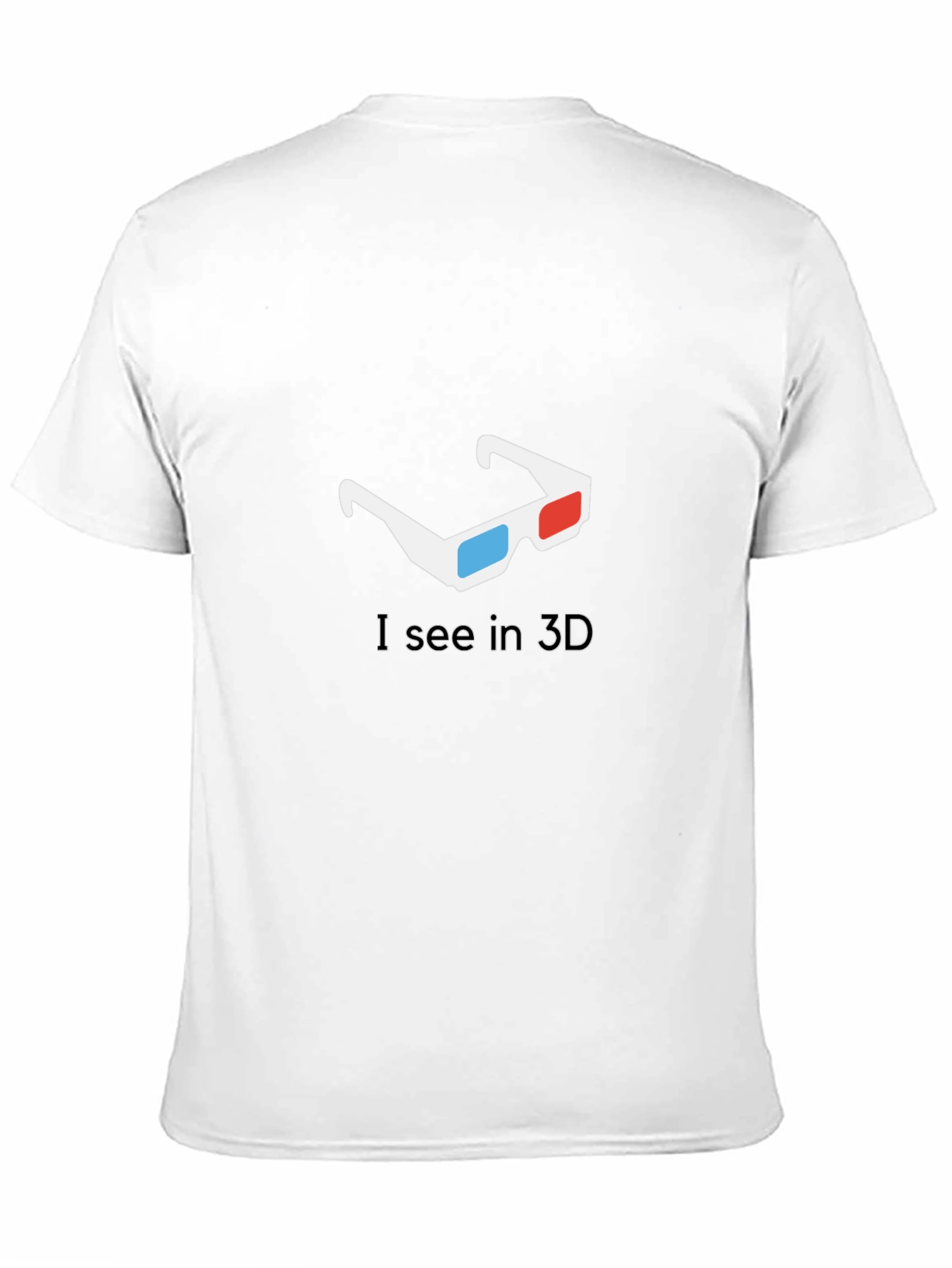 Black Funny 3D Glasses Graphic T-Shirt view 11