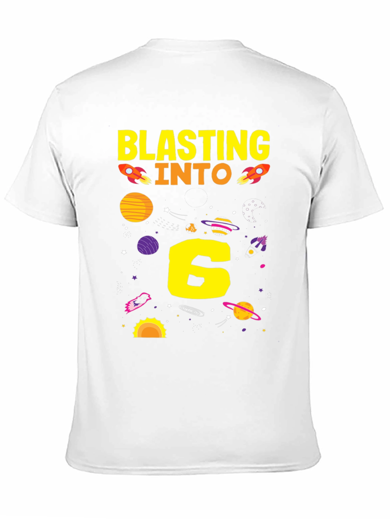 Black Blasting Into 6th Birthday T-Shirt view 11
