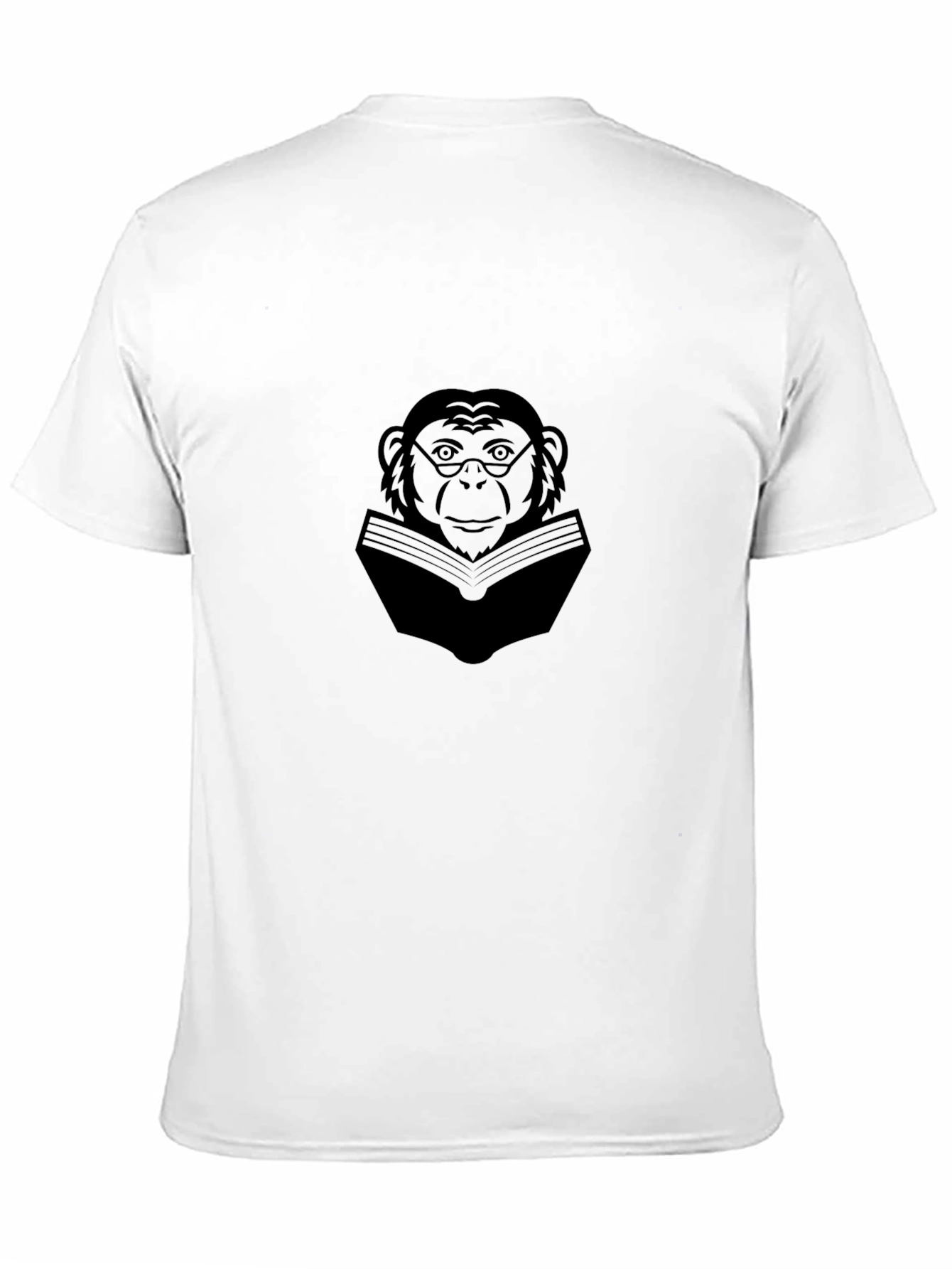 Black Chimpanzee Reading Book Graphic T-Shirt view 11