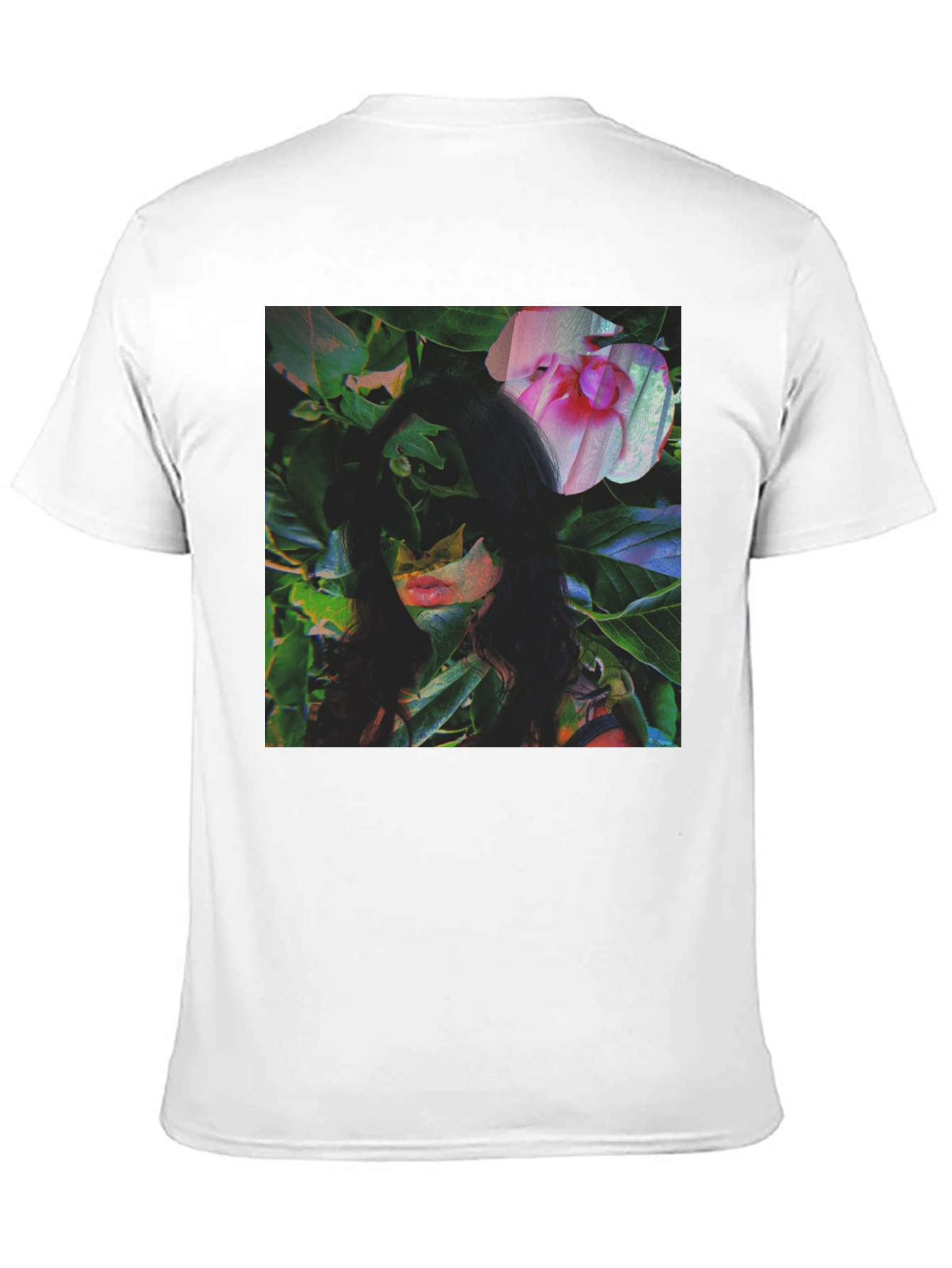 Black Floral Portrait Graphic Tee - Black Cotton Blend view 11
