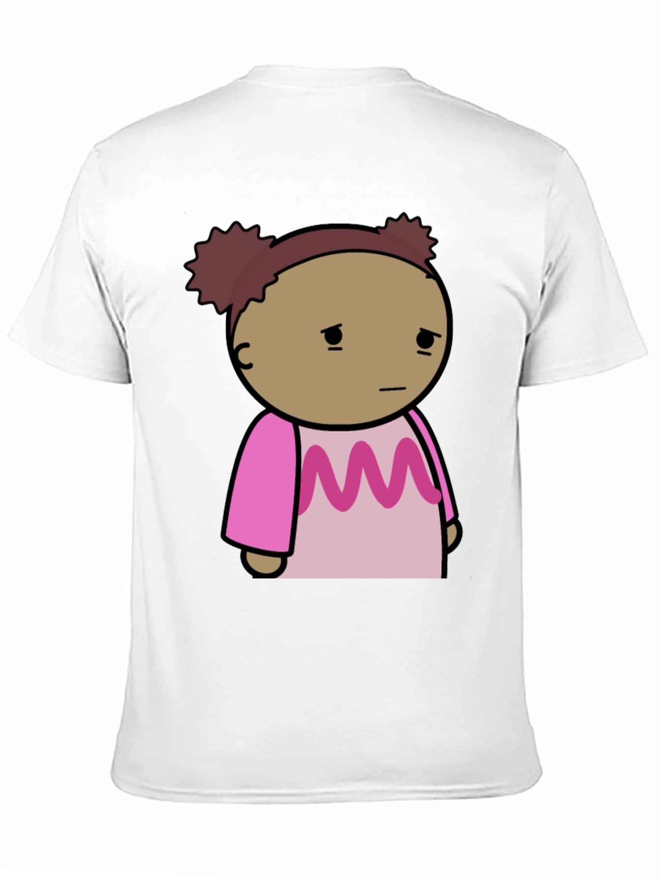 Black Sad Girl Cartoon Graphic T-Shirt view 11