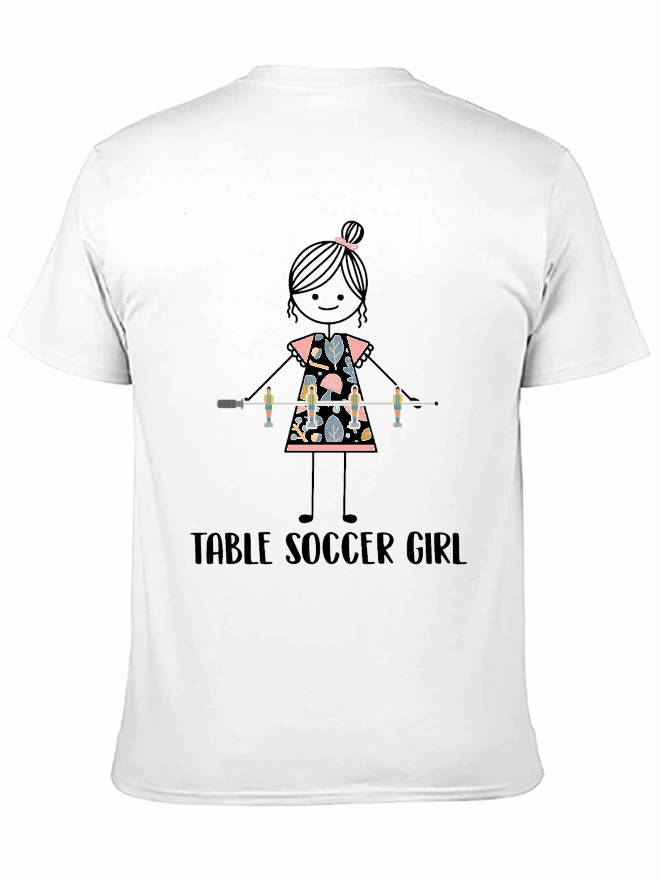 Black Table Soccer Girl Graphic Tee - Fun Sports T-Shirt view 11