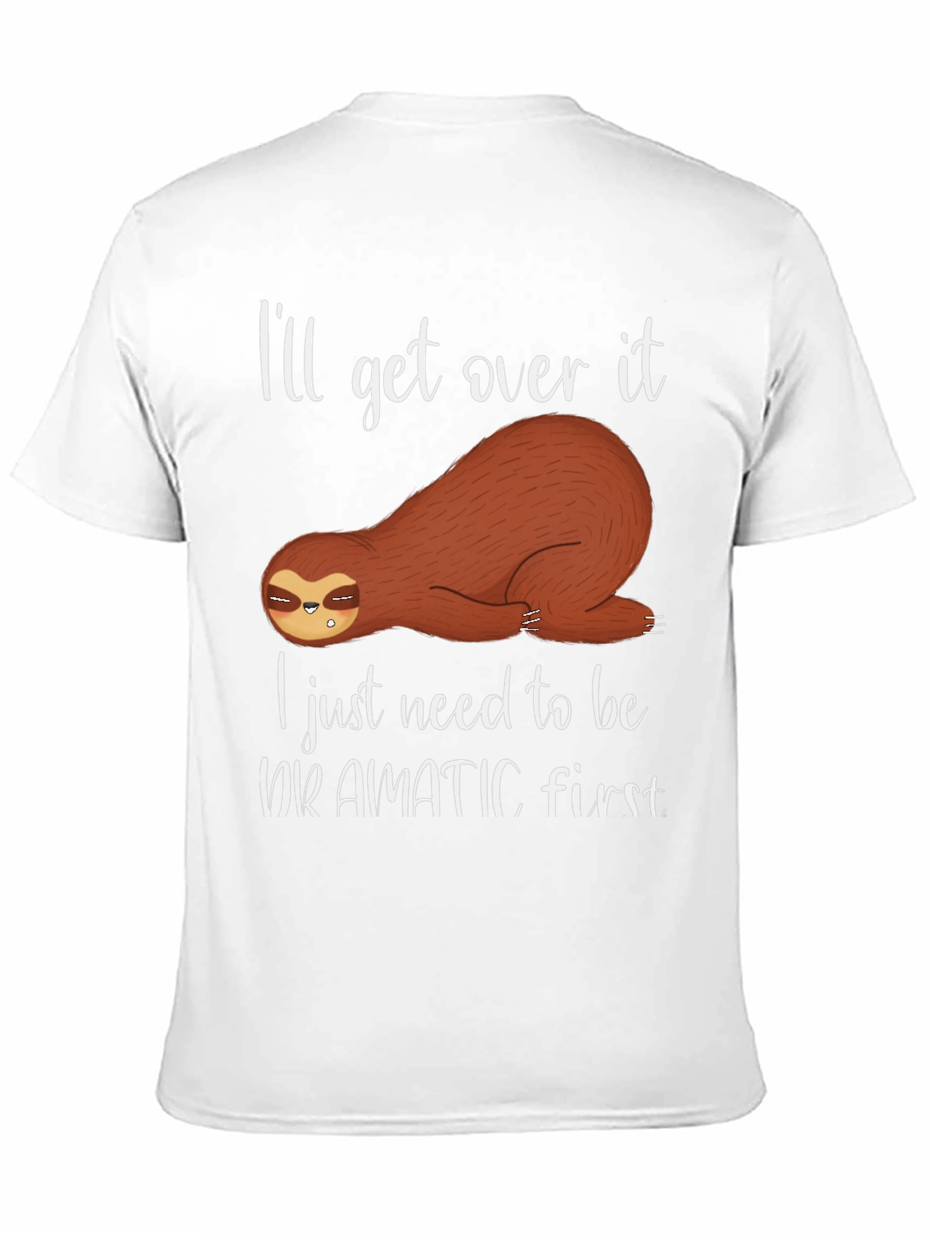 Black Dramatic Sloth T-Shirt - Funny Graphic Tee view 11
