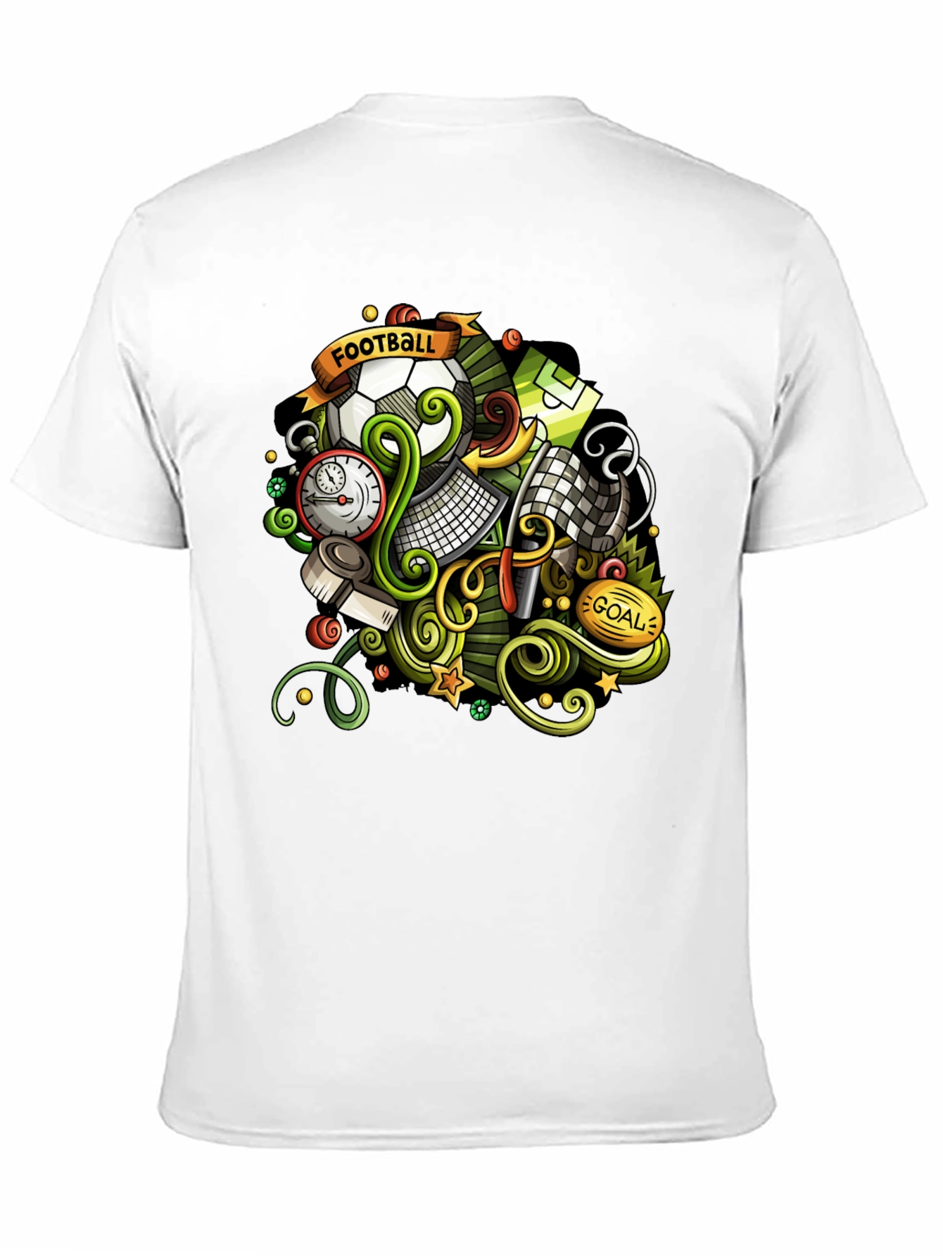 Black Football Cartoon Graphic T-Shirt view 11