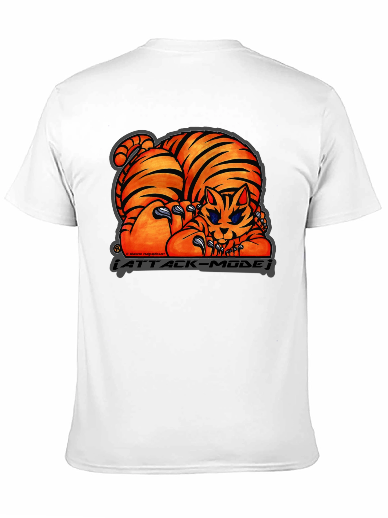 Black Attack Mode Tiger Graphic T-Shirt, Cotton Blend, Casual Wear view 11