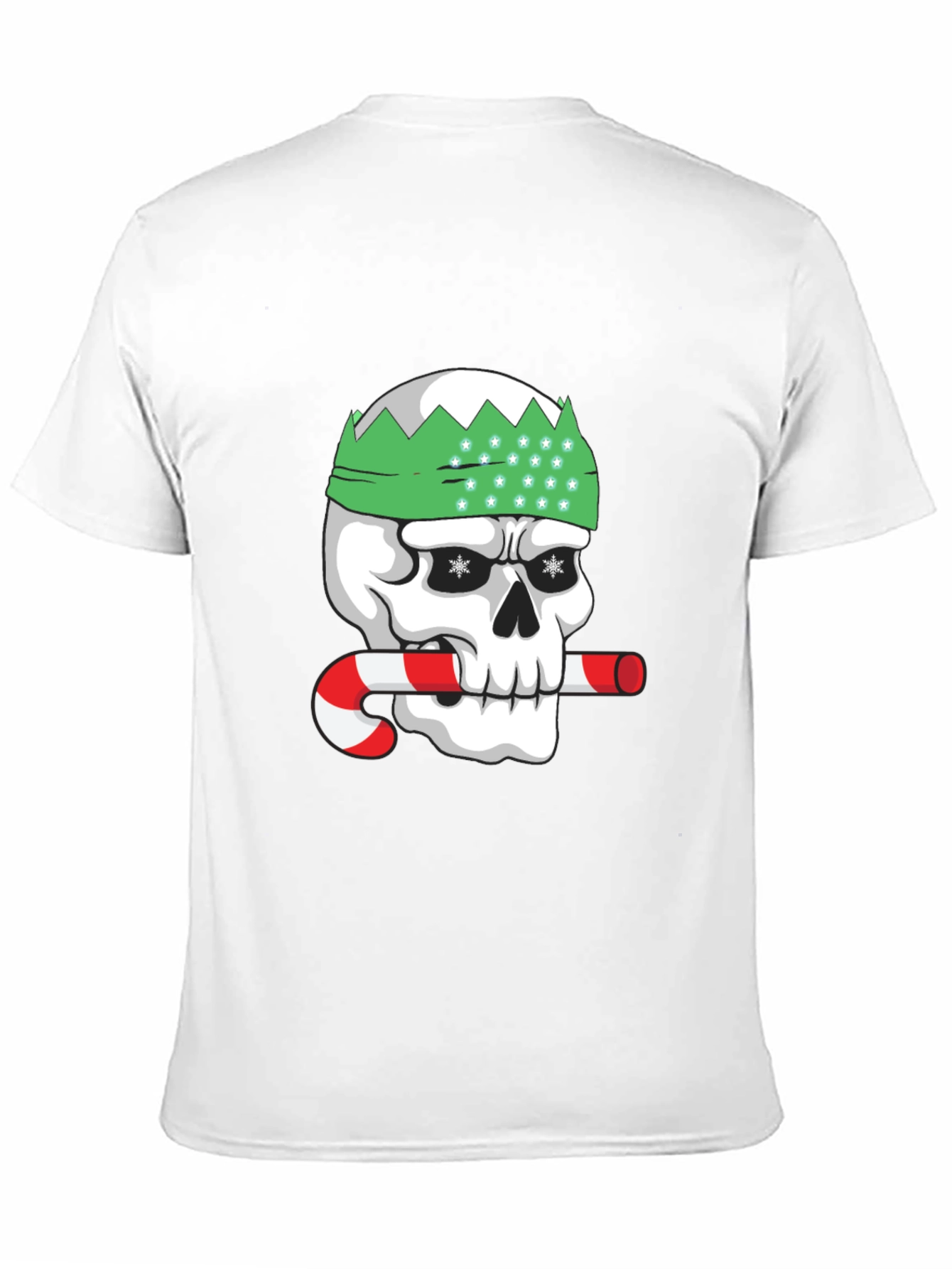 Black Festive Skull Graphic Tee - Holiday Humor view 11