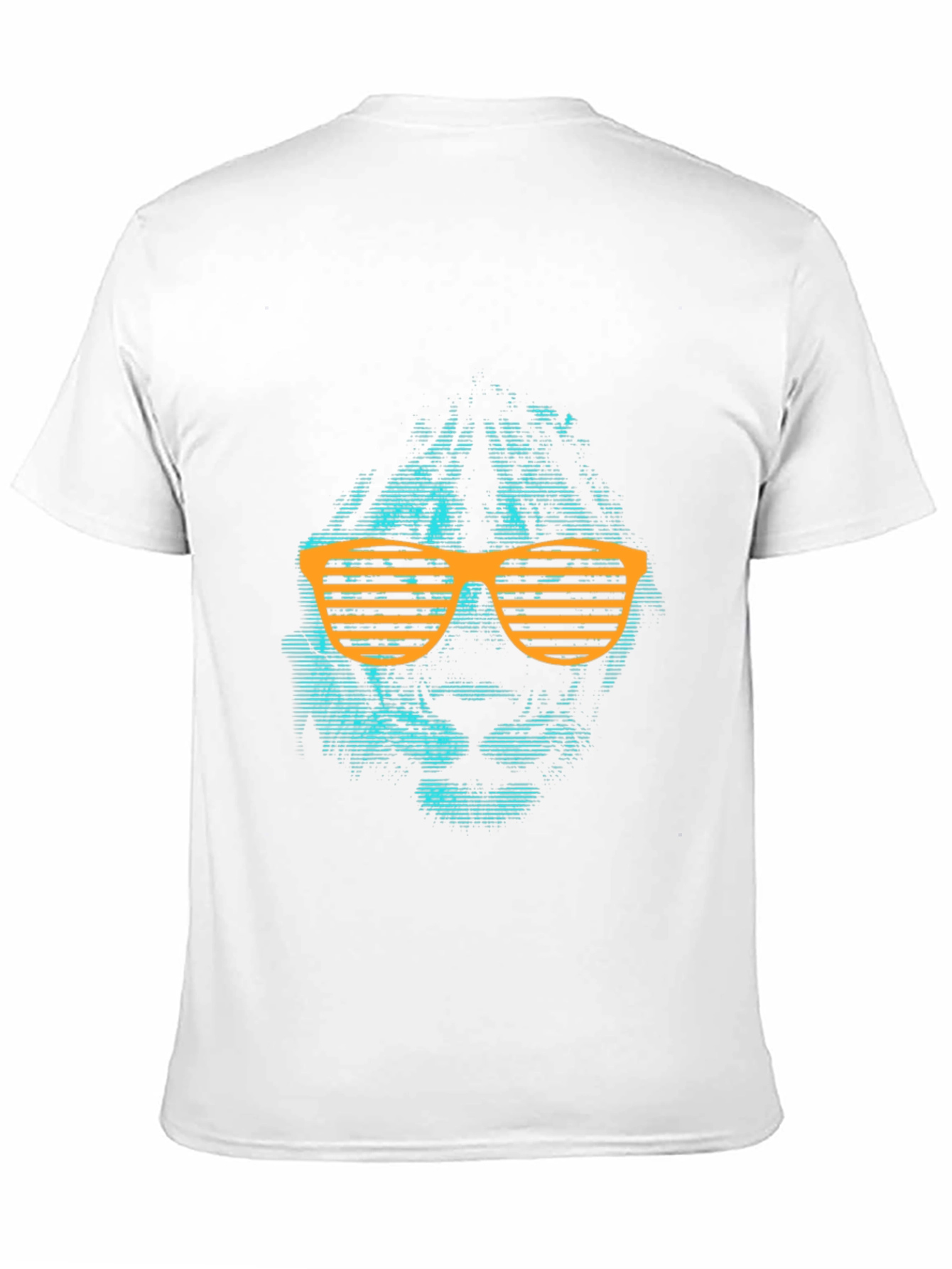 Black Cool Lion Graphic Tee with Orange Shutter Shades view 11