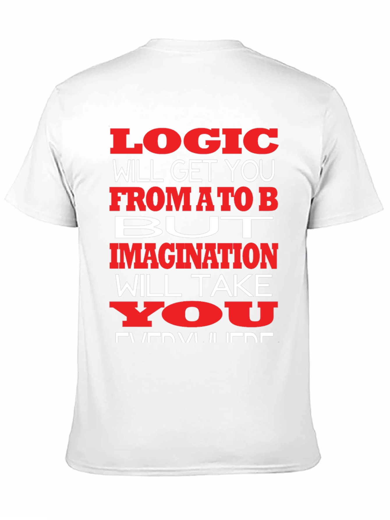 Black Logic vs. Imagination Graphic T-Shirt view 11