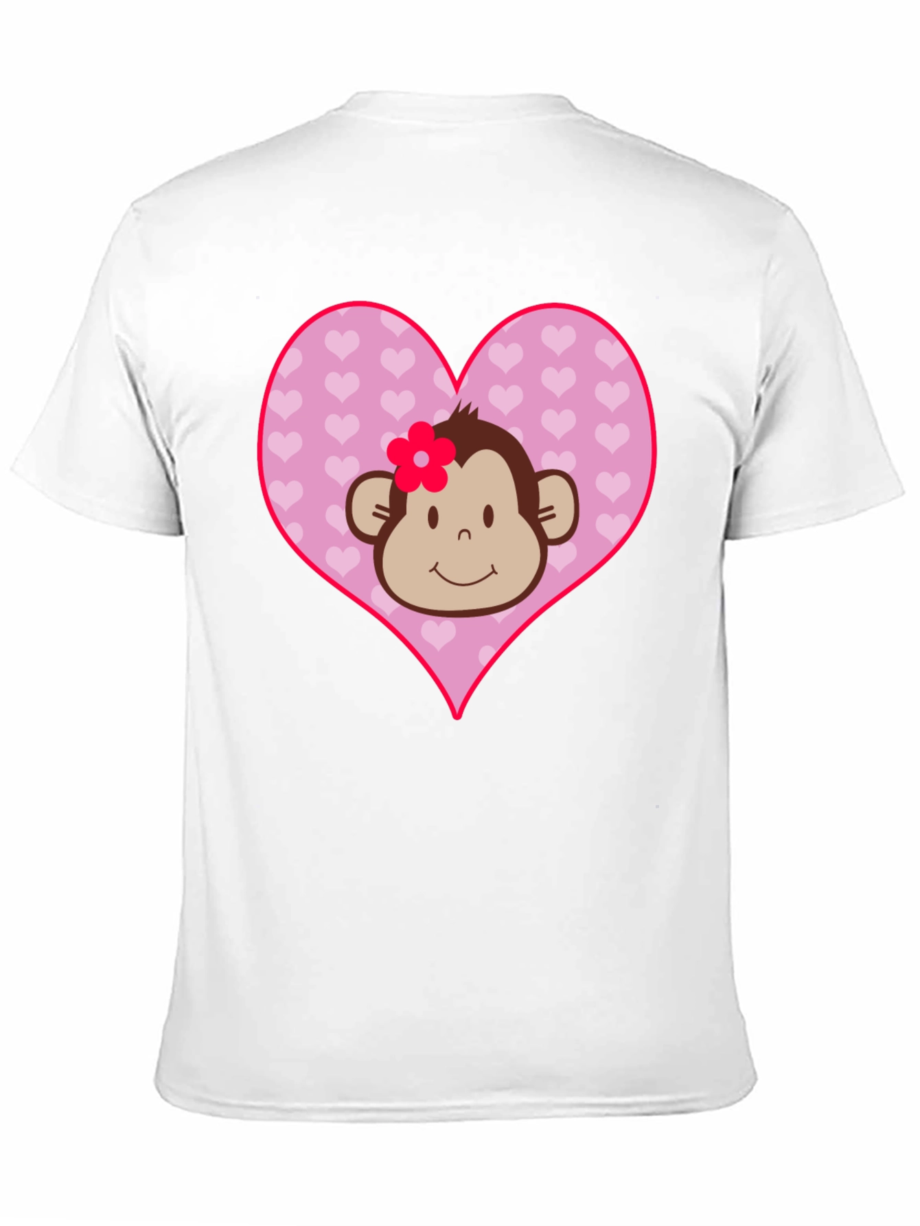 Black Cute Monkey Heart Graphic Tee - Black Cotton Shirt view 11