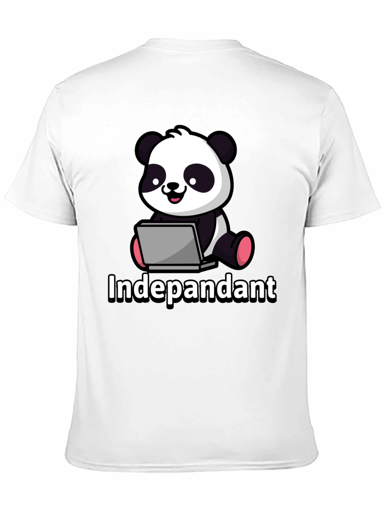 Black Independant Panda Graphic Tee - Soft Black Cotton T-Shirt view 11
