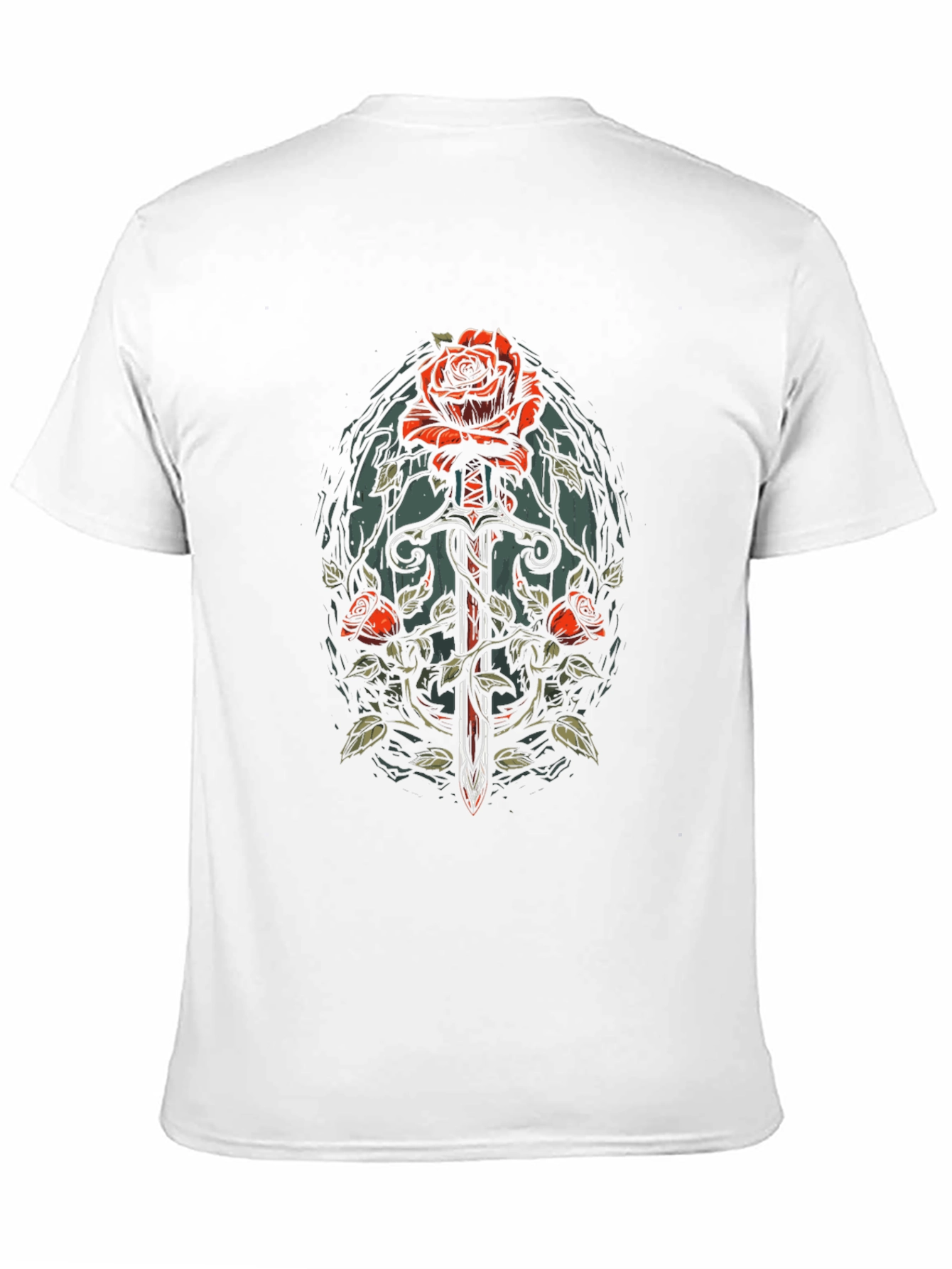 Black Rose & Sword Graphic Tee - Edgy Style view 11