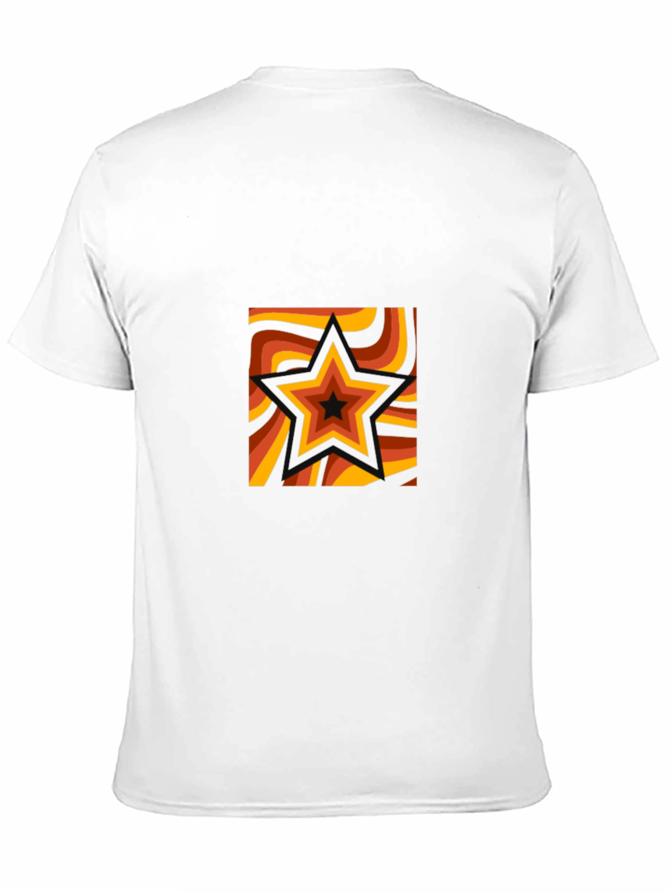 Black Retro Star Graphic Tee - Black Cotton T-Shirt view 11