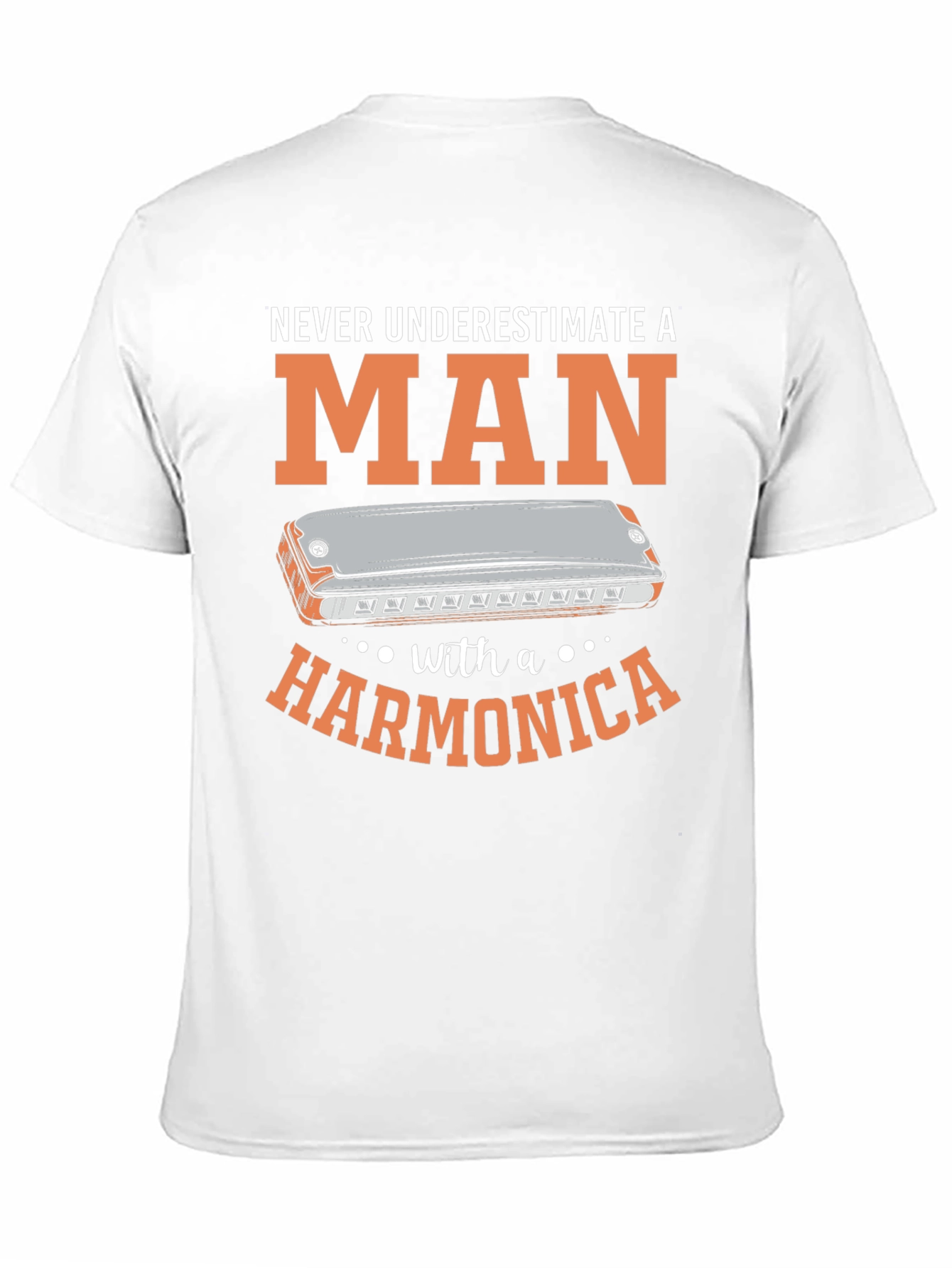 Black Harmonica Man T-Shirt - Music Lover Tee view 11
