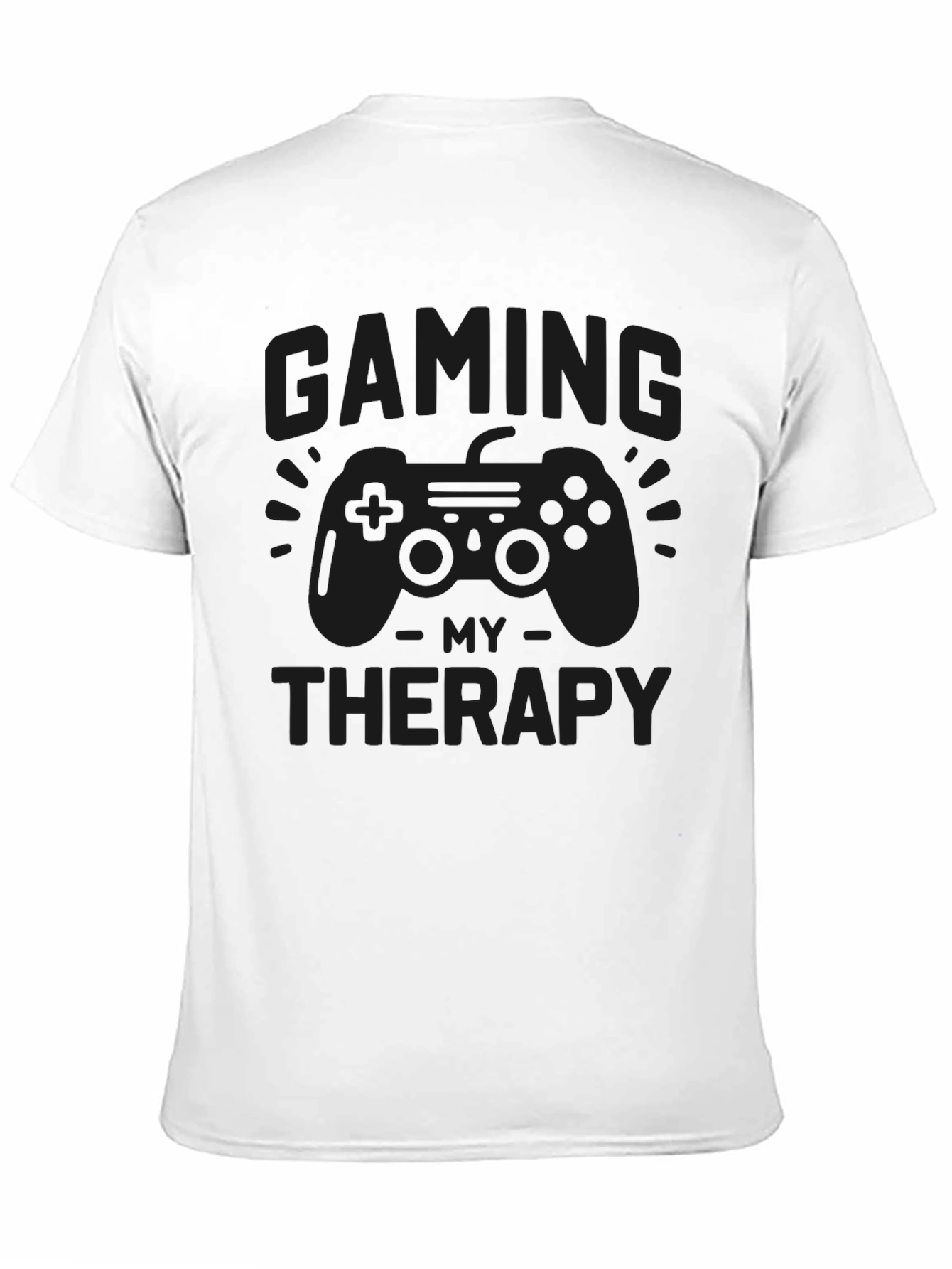 Black Gaming Therapy T-Shirt -  Black Graphic Tee view 11