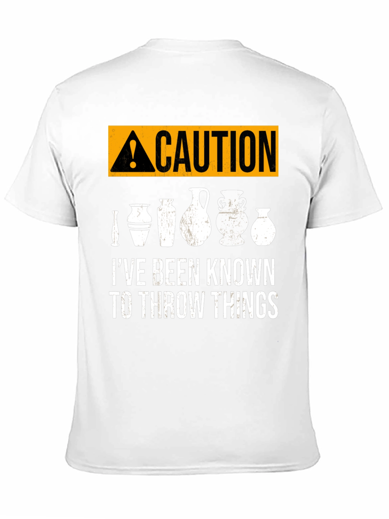 Black Caution: I Throw Things - Pottery T-Shirt view 11