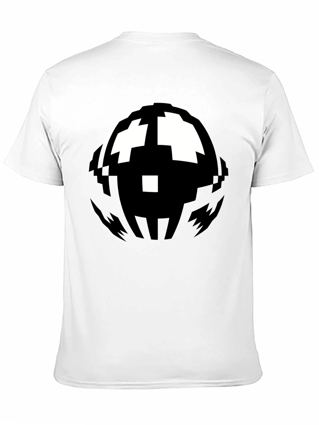 Black Pixelated Graphic T-Shirt - Black Crew Neck Tee view 11