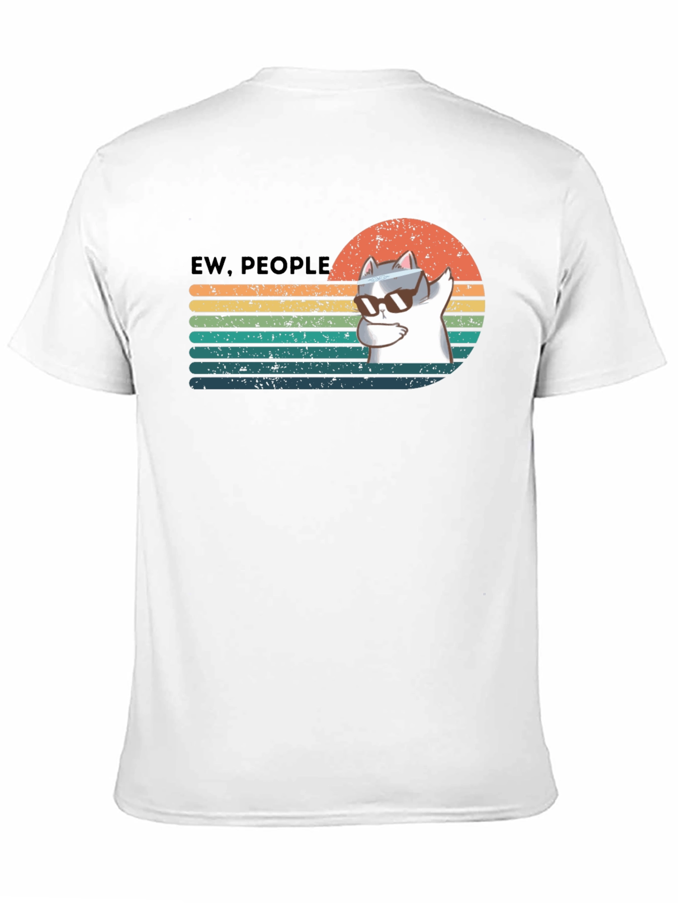 Black Ew People Cat Dabbing Graphic T-Shirt view 11