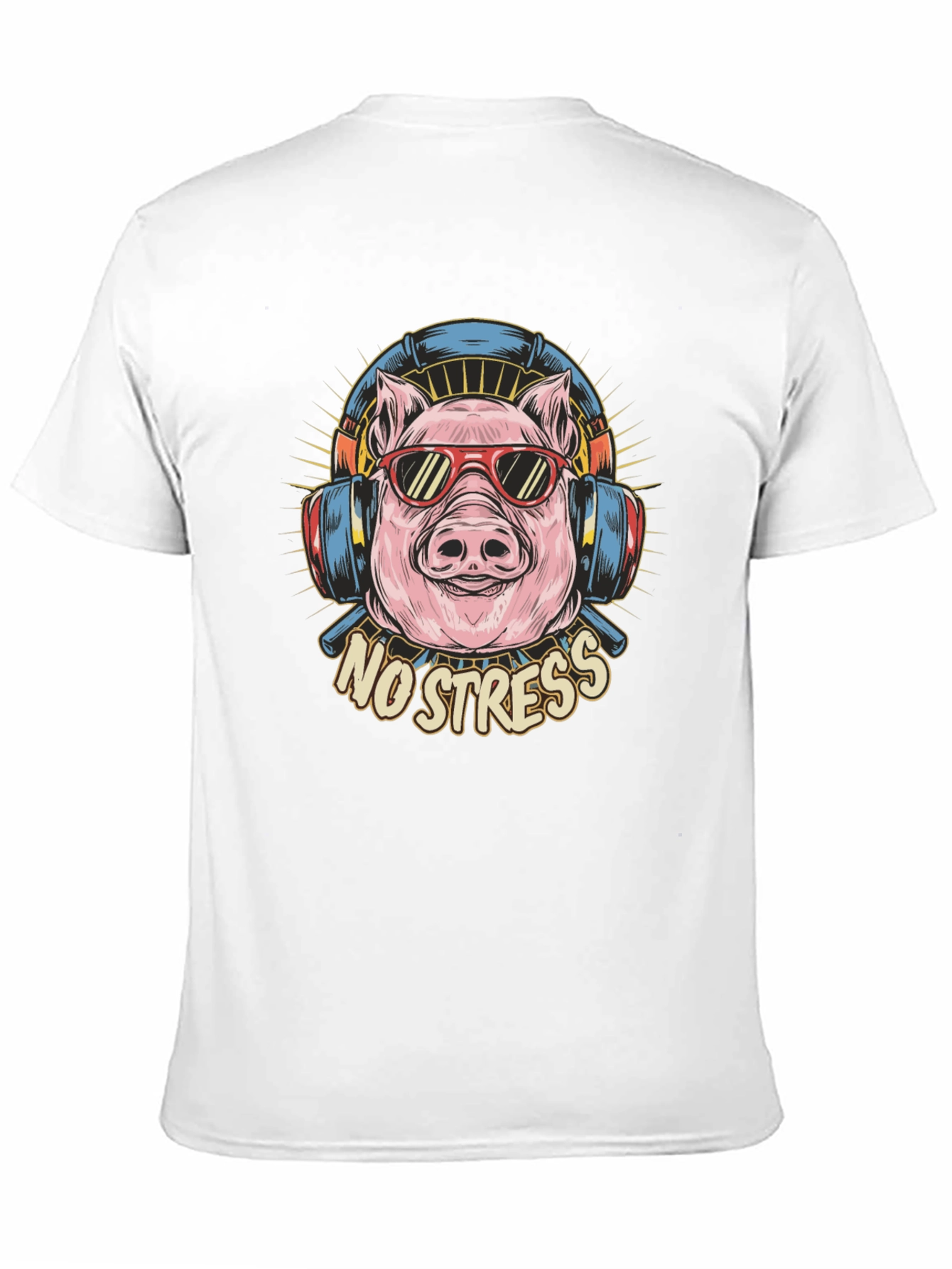 Black No Stress Pig Graphic Tee - Relaxed Fit view 11