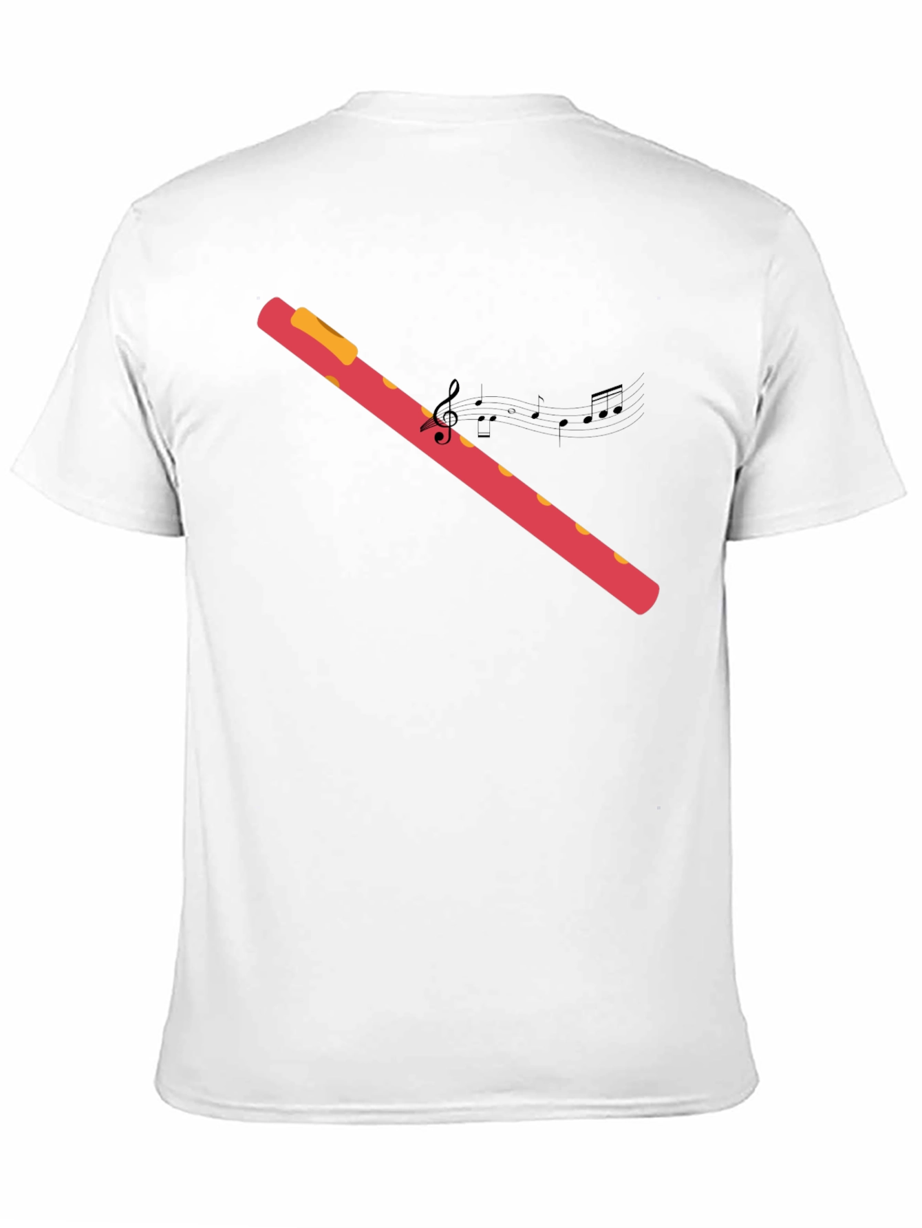 Black Musical Flute Graphic Black T-Shirt view 11