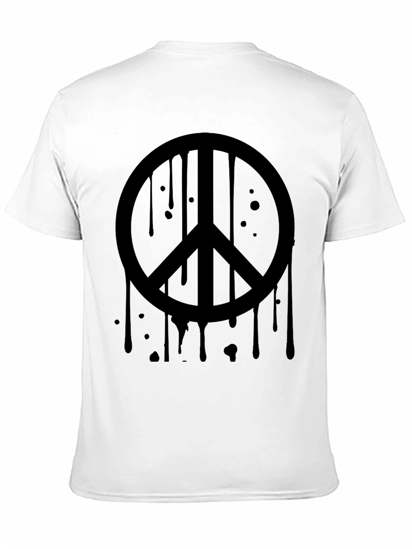 Black Black Peace Sign Drip Graphic Tee - Soft Cotton Casual view 11