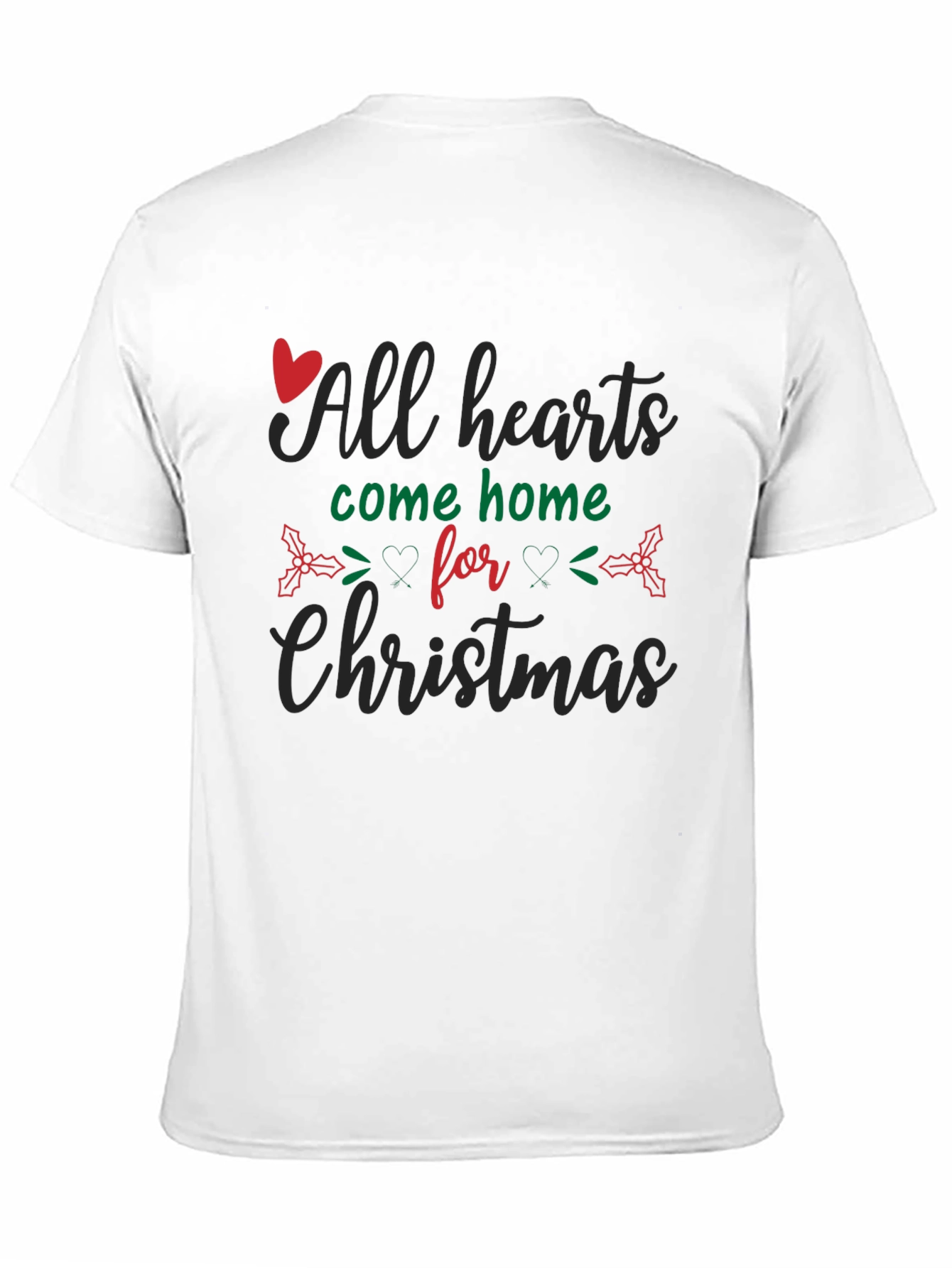 Black All Hearts Come Home for Christmas Black T-Shirt view 11