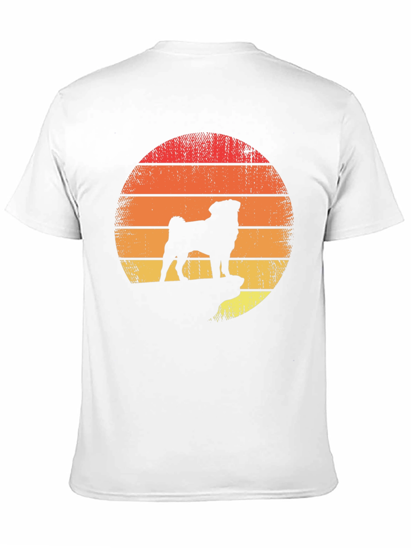 Black Retro Pug Sunset Graphic Tee - Black Cotton Blend view 11