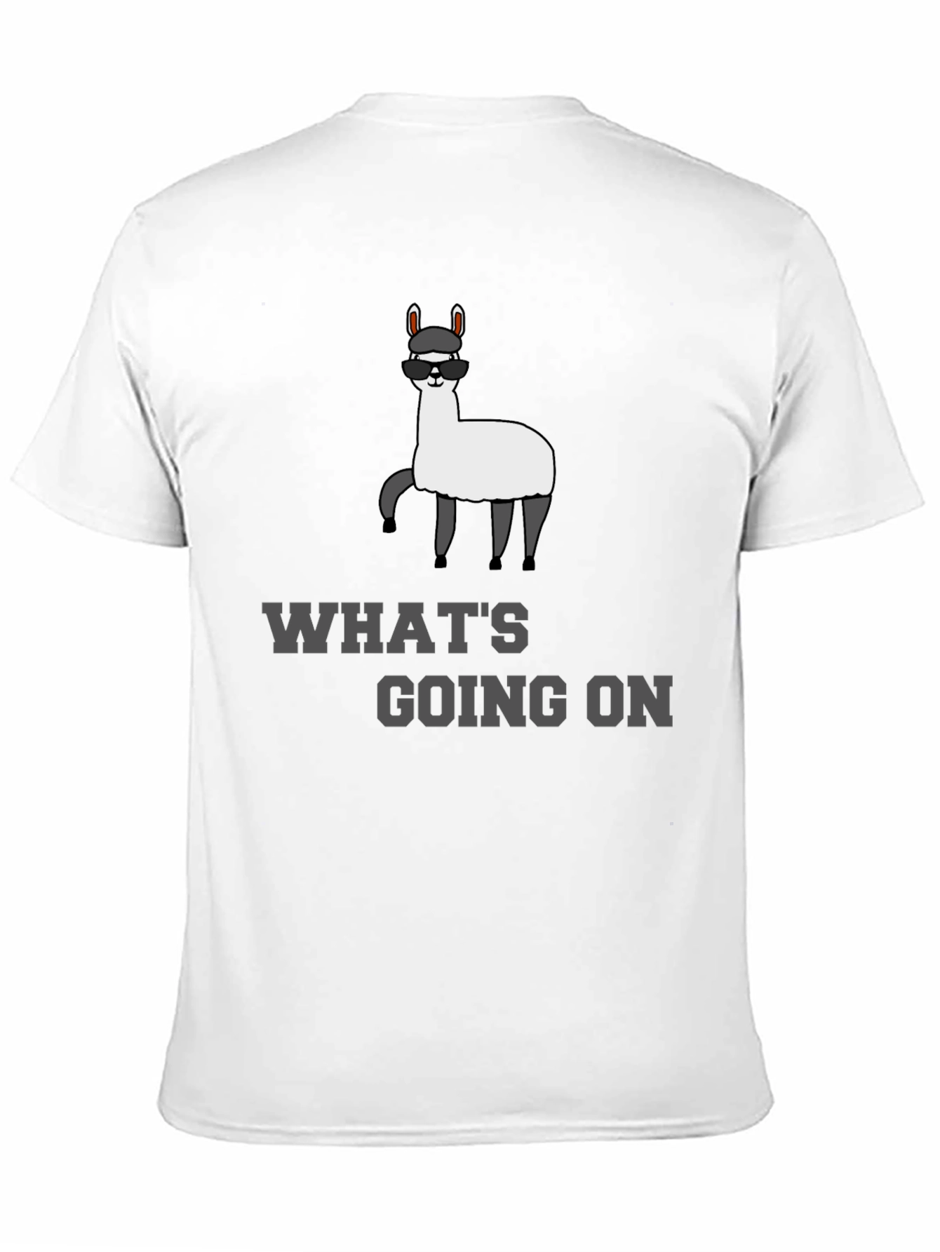 Black Cool Llama T-Shirt - "What's Going On?" Funny Tee view 11