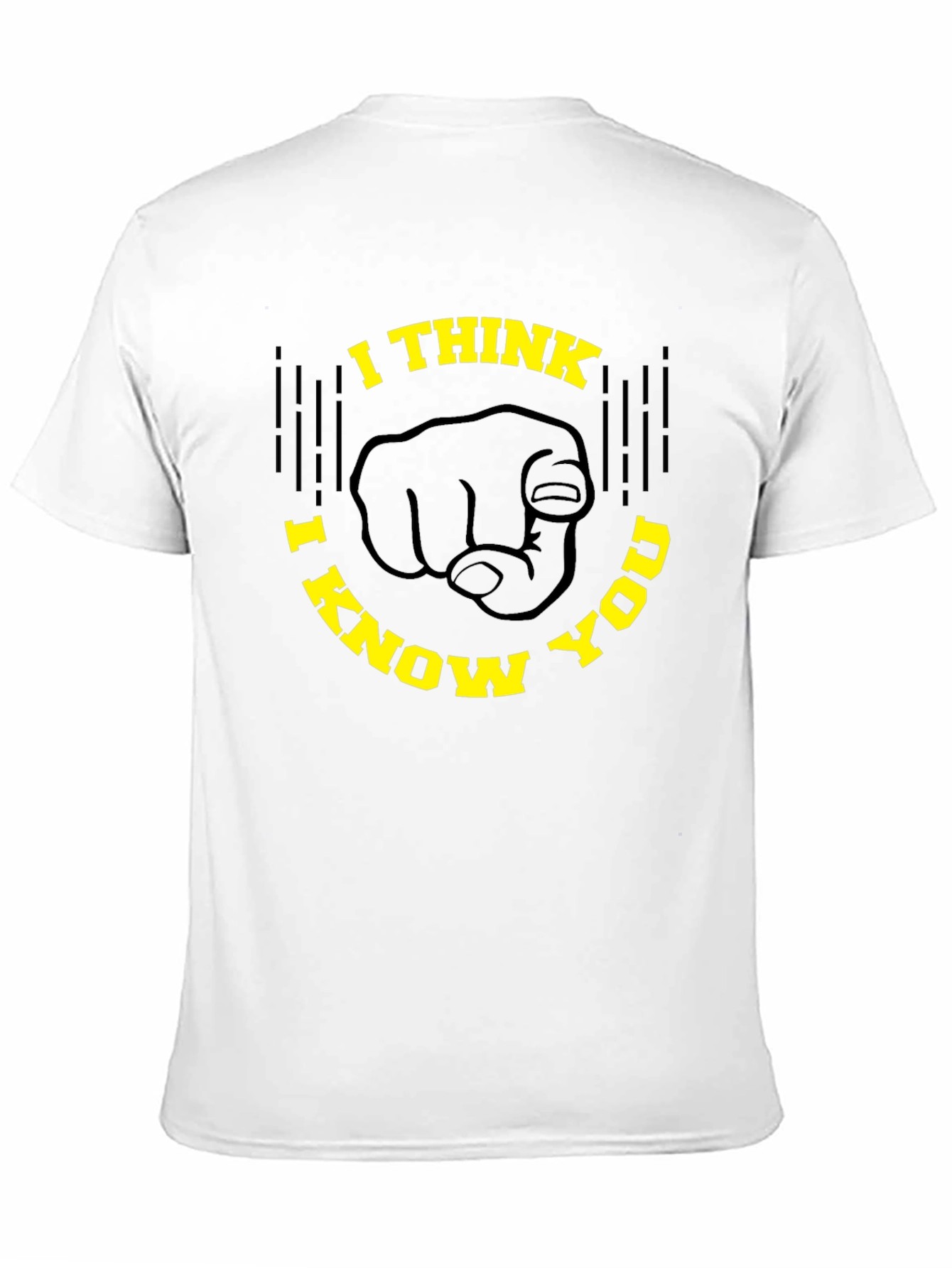 Black I Think I Know You Graphic Tee - Novelty Design, Black T-Shirt view 11