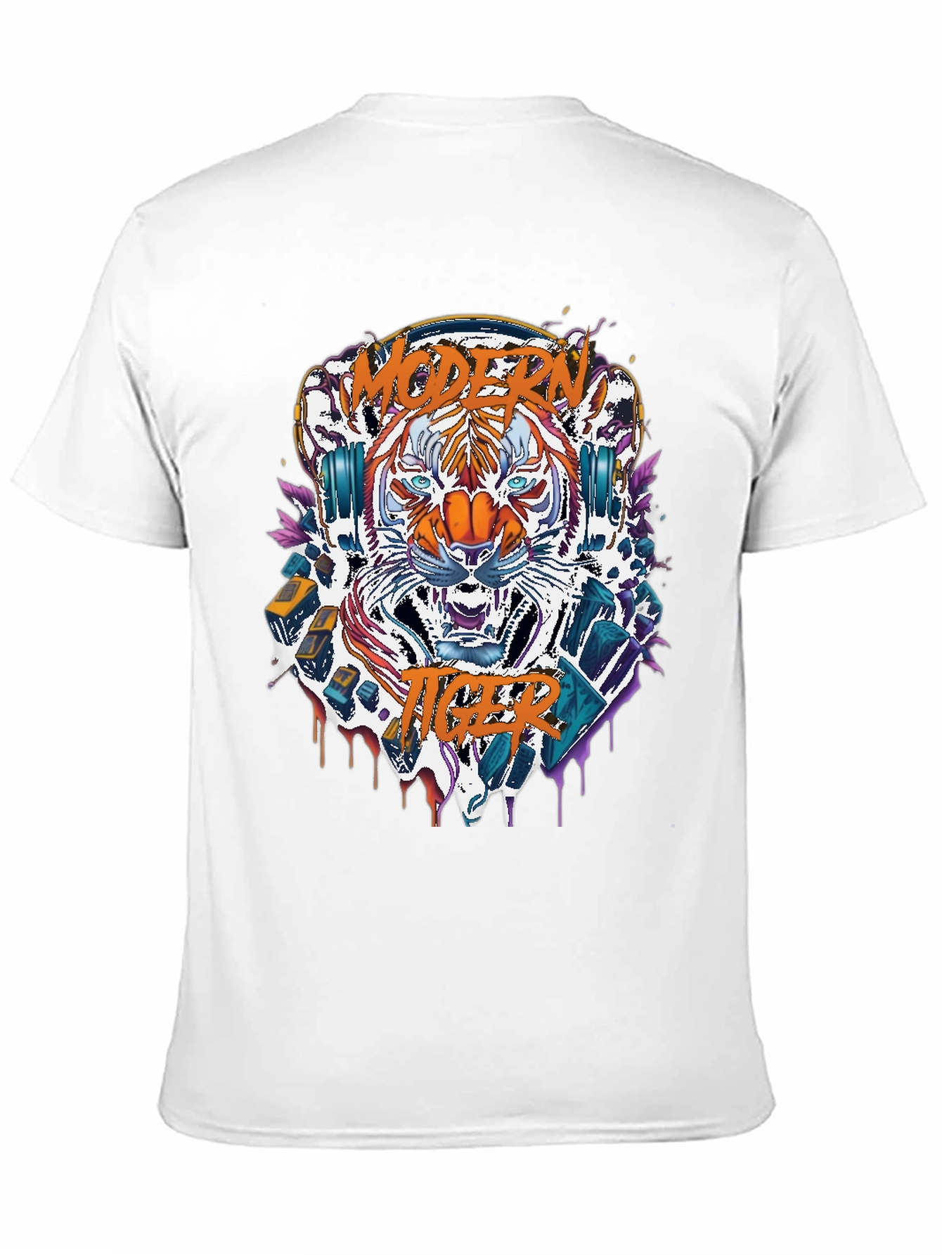 Black Modern Tiger Graphic Tee view 11