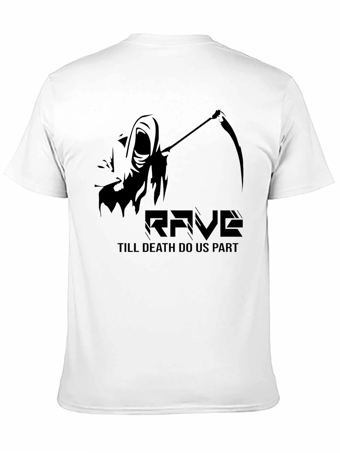 Black Rave Till Death T-Shirt - Grim Reaper Graphic Tee view 11