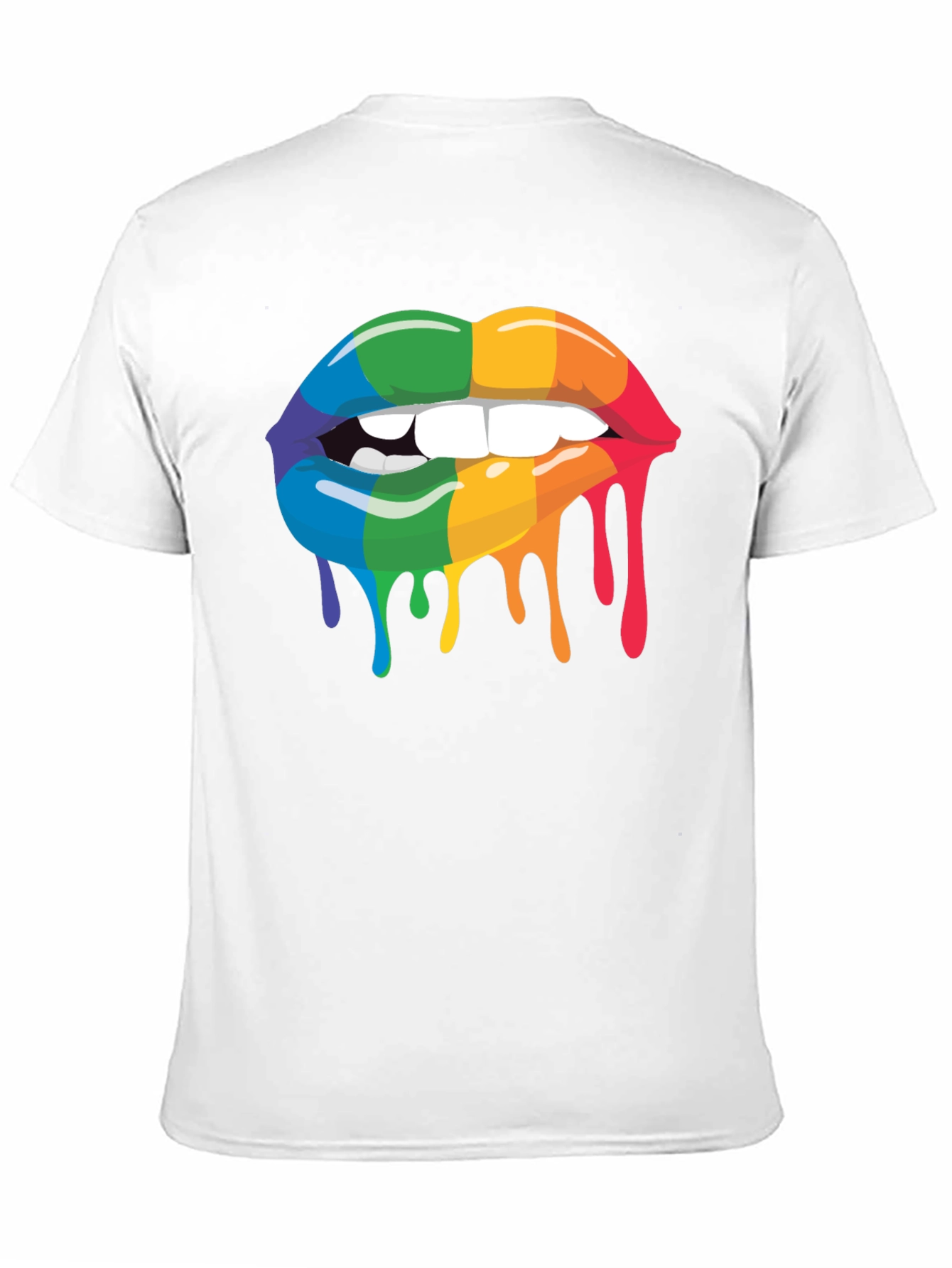 Black Rainbow Lips Graphic Tee - Black Cotton Blend view 11