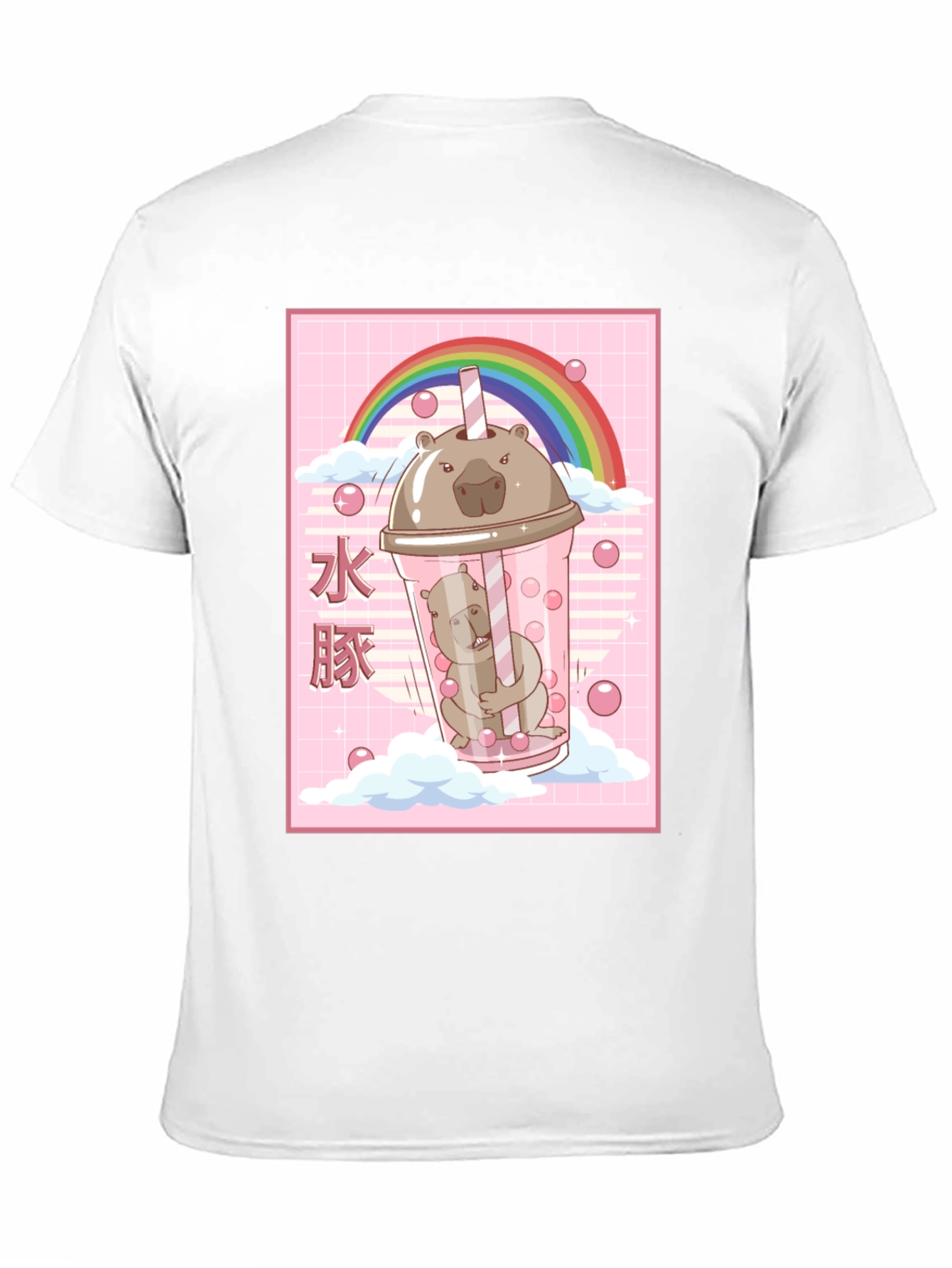 Kawaii Wombat Bubble Tea Black T-Shirt - 11