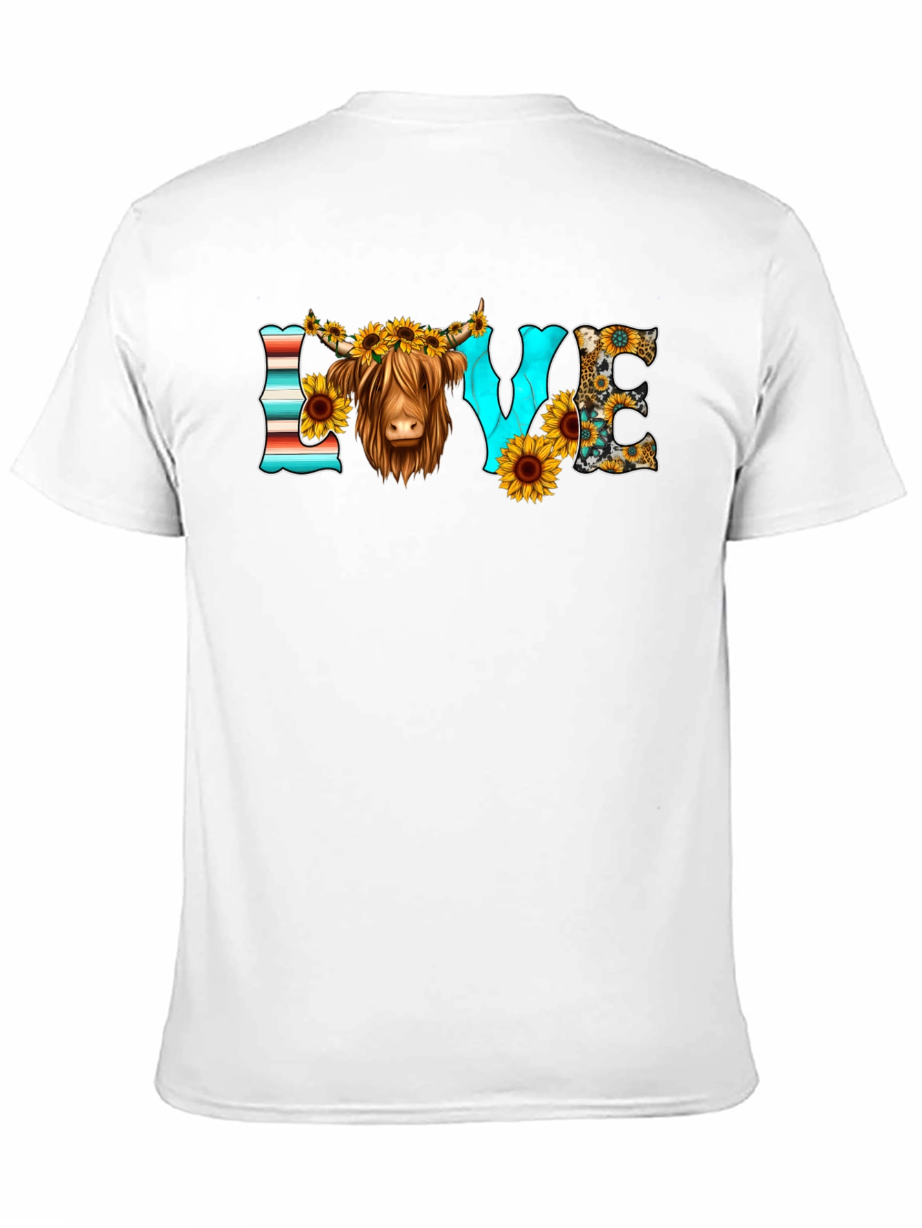 Black LOVE Highland Cow Graphic Tee view 11