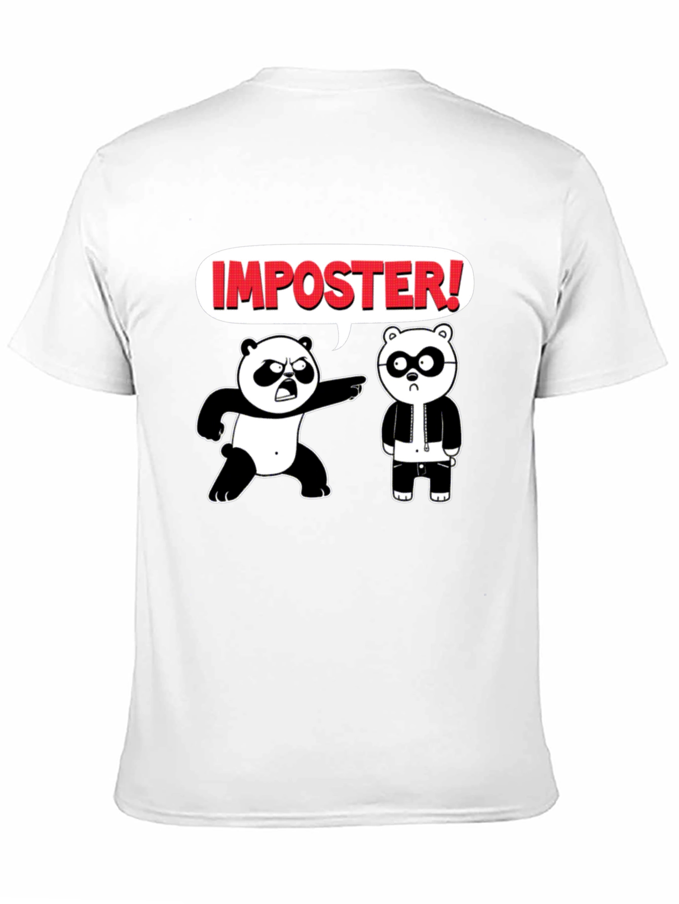 Black Imposter Panda Graphic T-Shirt - Black Cotton Tee view 11