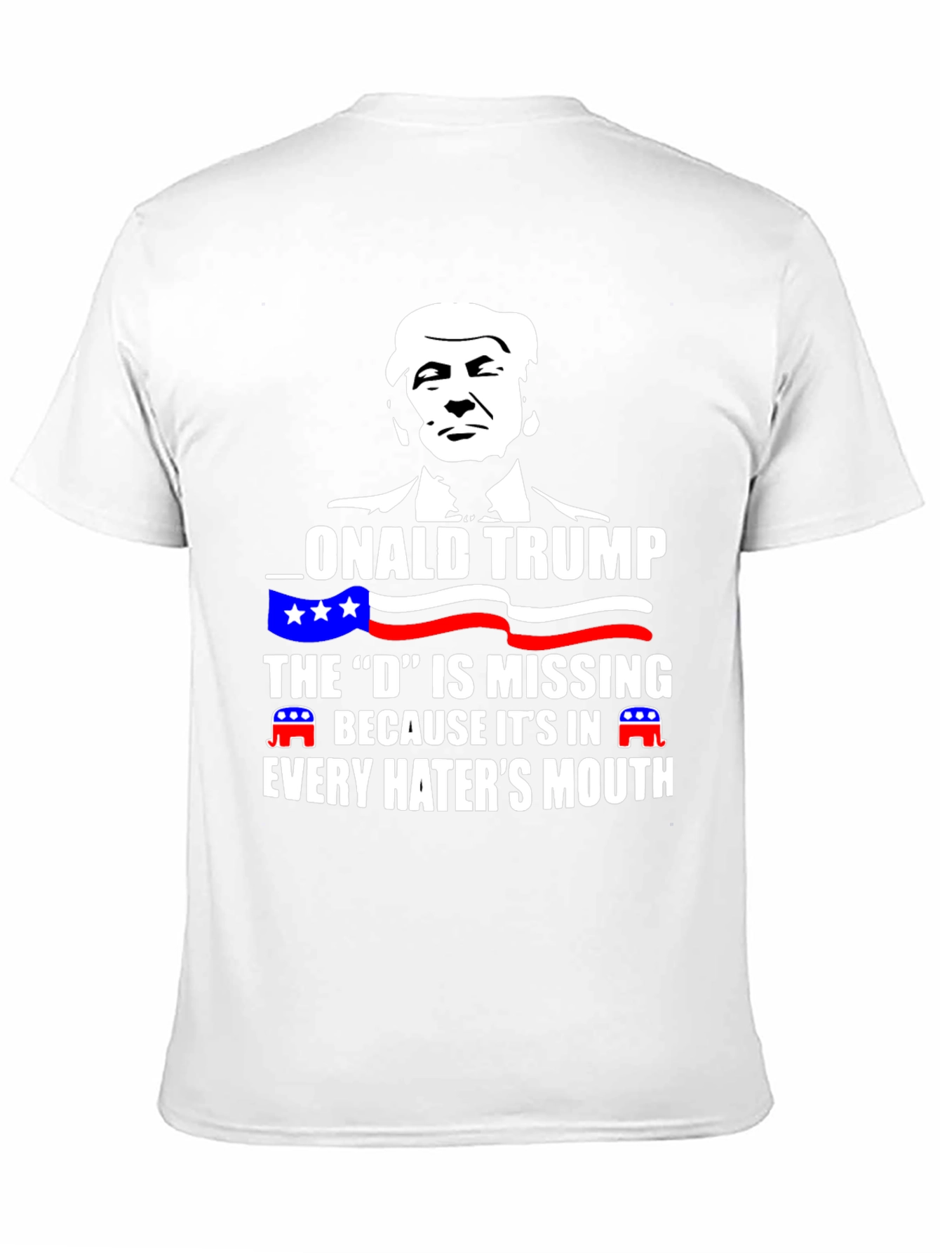 Black Donald Trump "D" Haters Mouth Black T-Shirt view 11