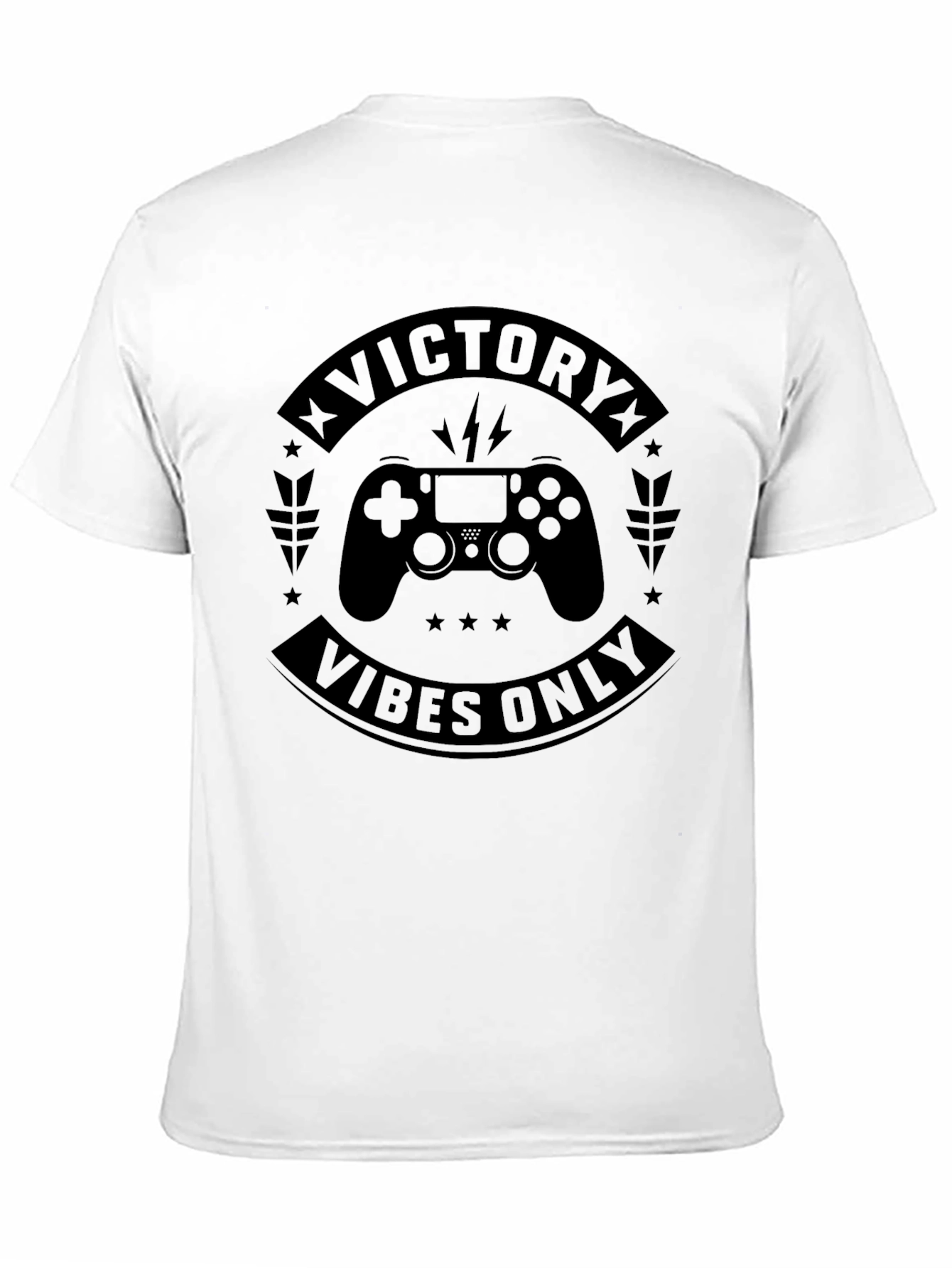 Black Victory Vibes Only Gaming T-Shirt view 11