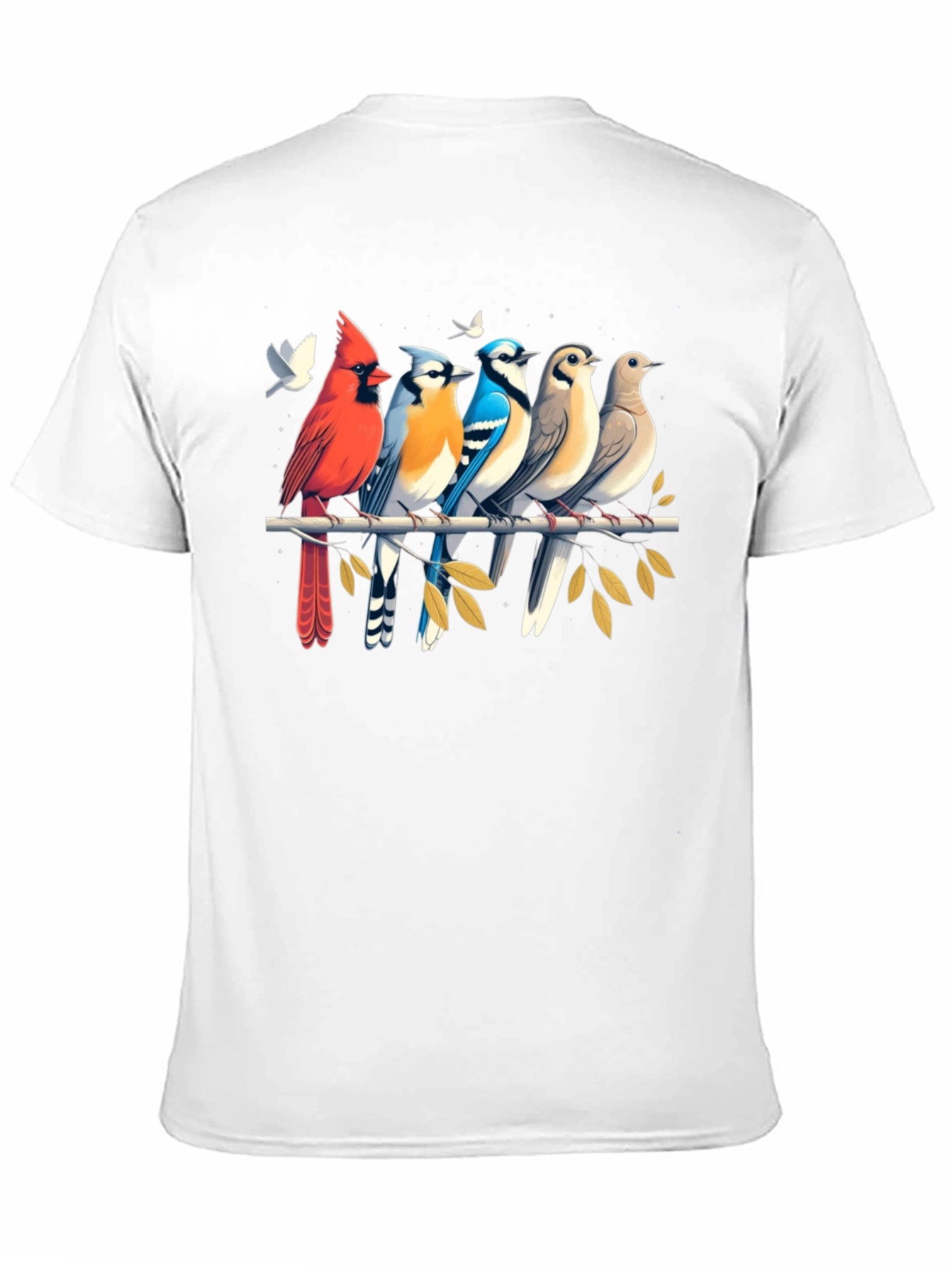 Black Birds on Branch Graphic Tee - Black view 11