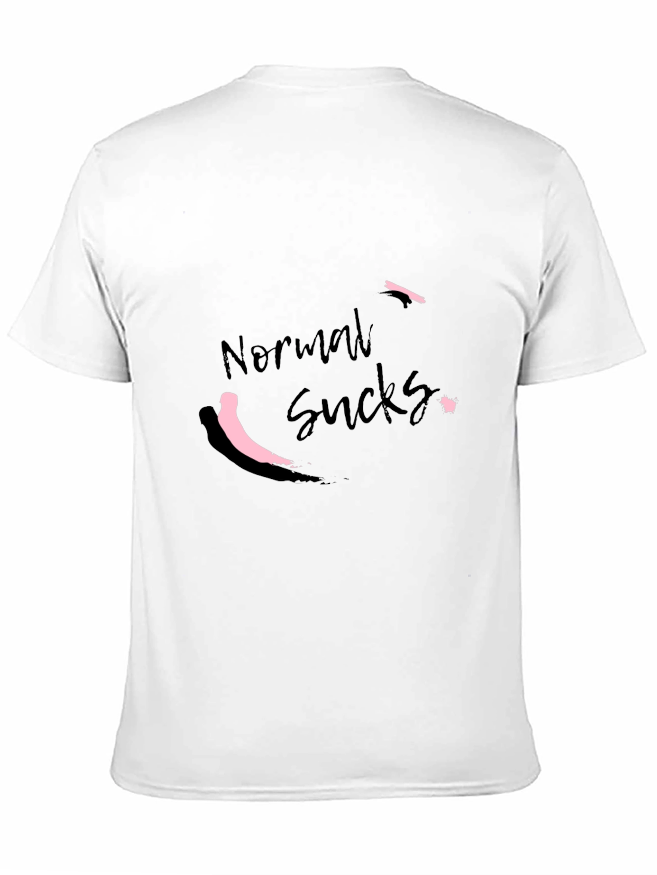 Black Normal Sucks Men's Black T-Shirt view 11