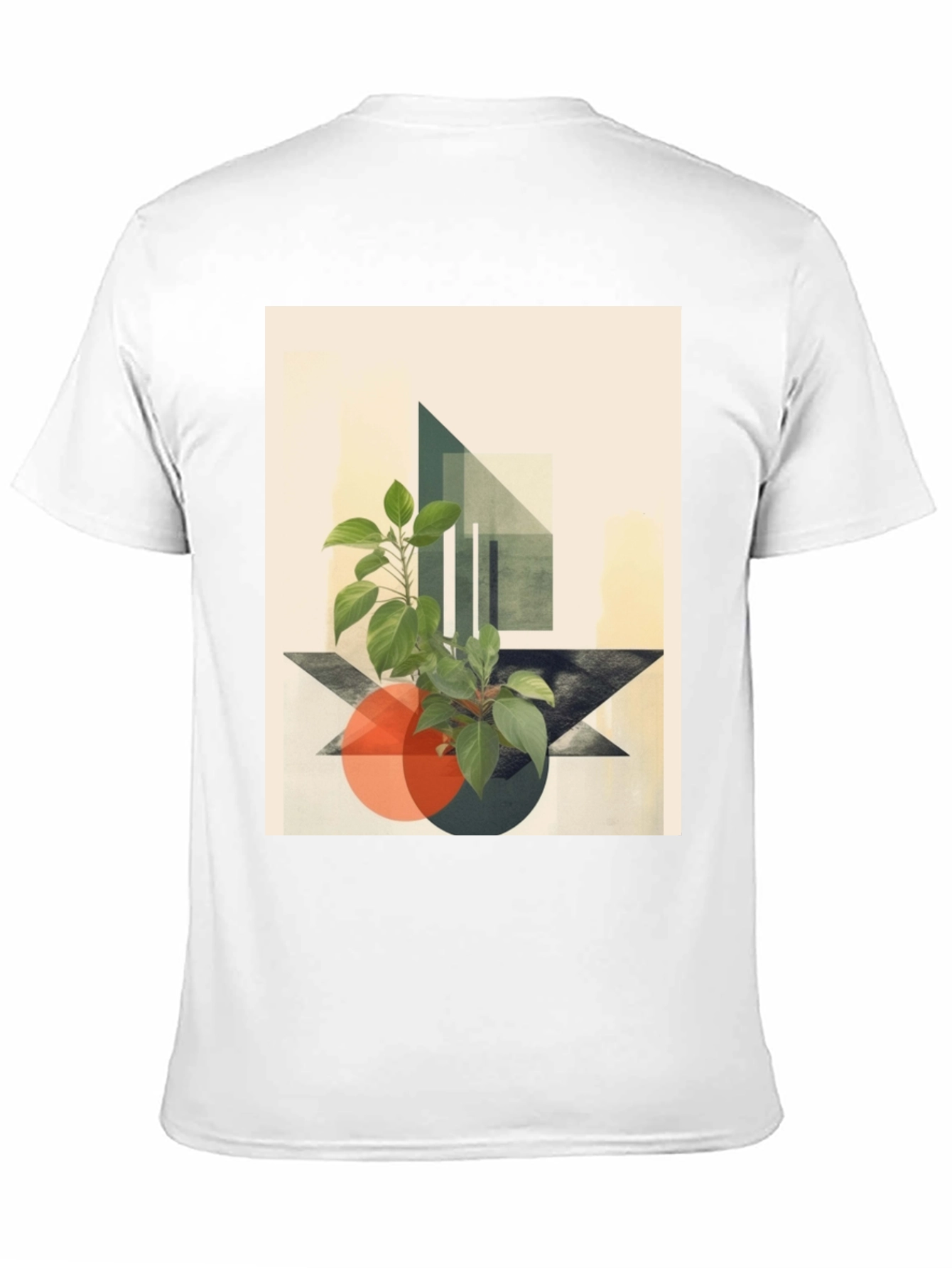 Black Abstract Geometric Plant T-Shirt view 11