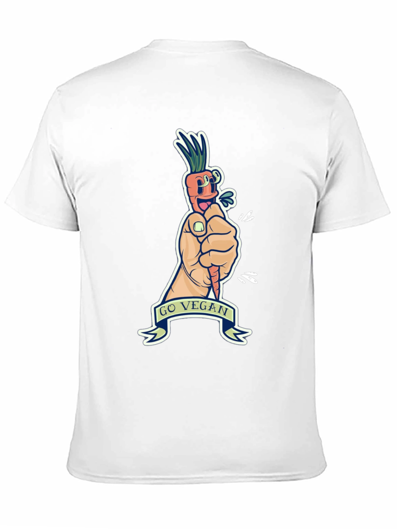 Black Go Vegan Carrot Graphic Tee - Black Cotton T-Shirt view 11