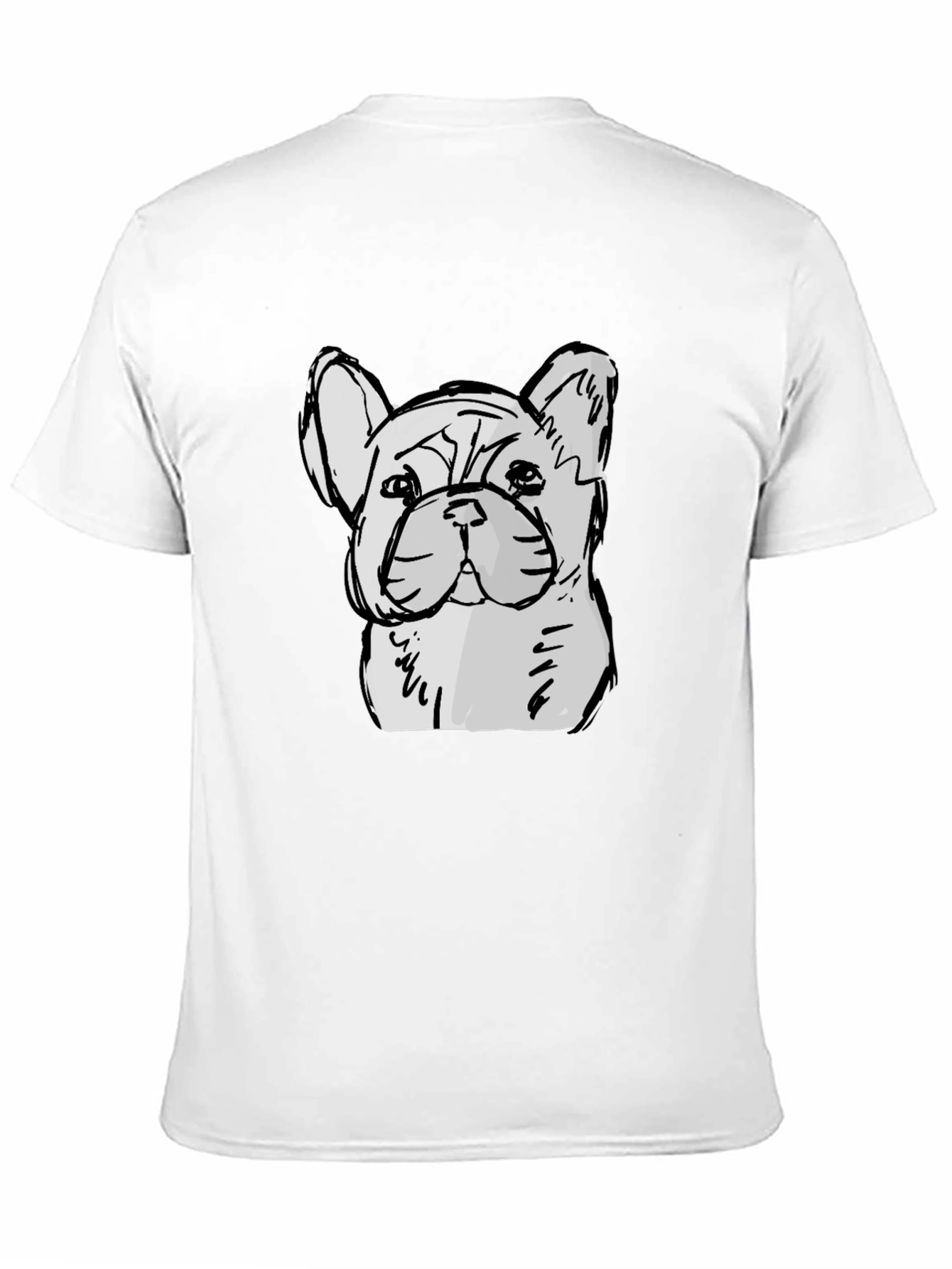 Black French Bulldog Sketch Graphic Black T-Shirt view 11