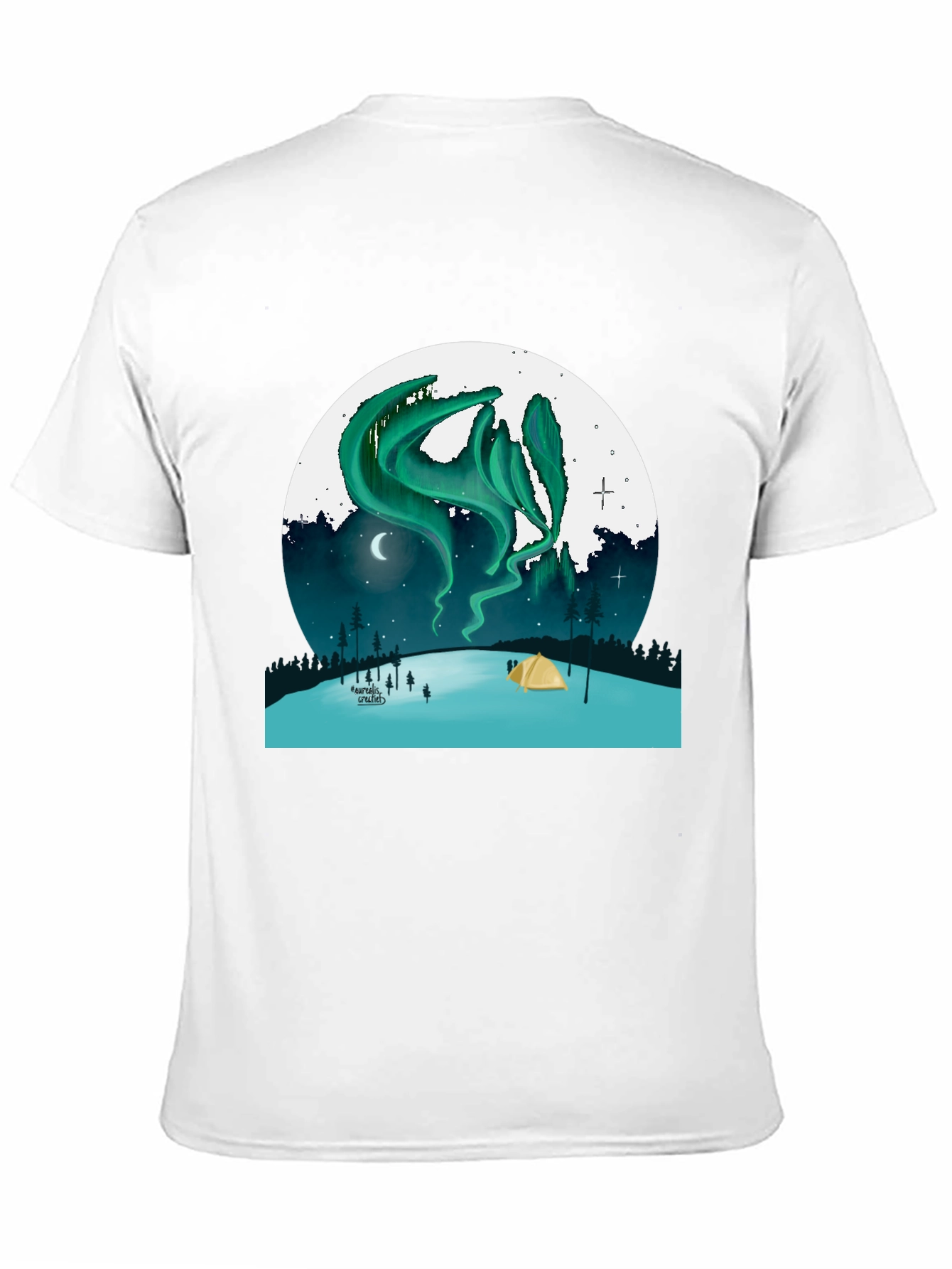 Black Aurora Camping T-Shirt - Northern Lights Adventure Tee view 11