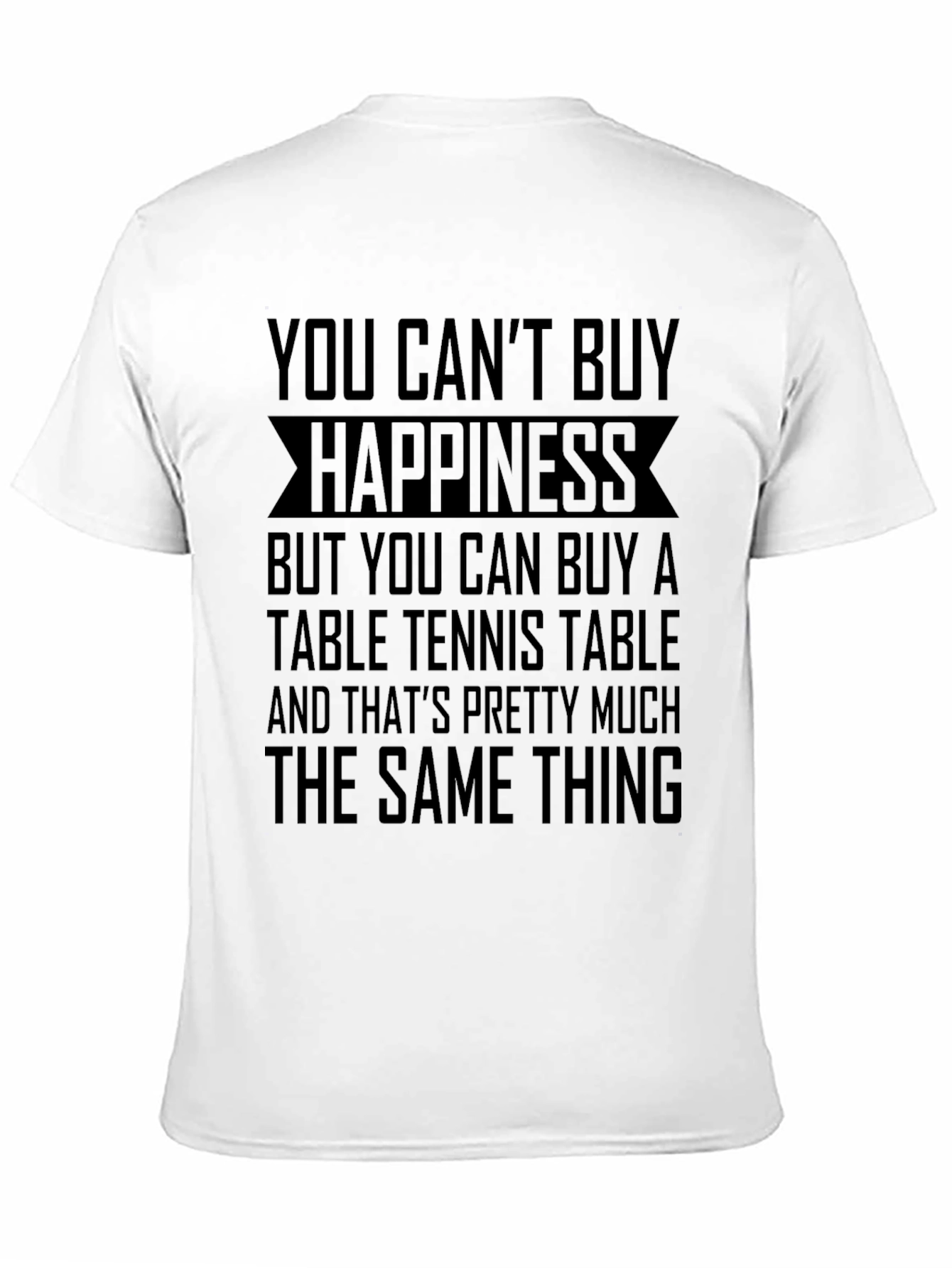 Black Funny Table Tennis T-Shirt - Buy Happiness view 11