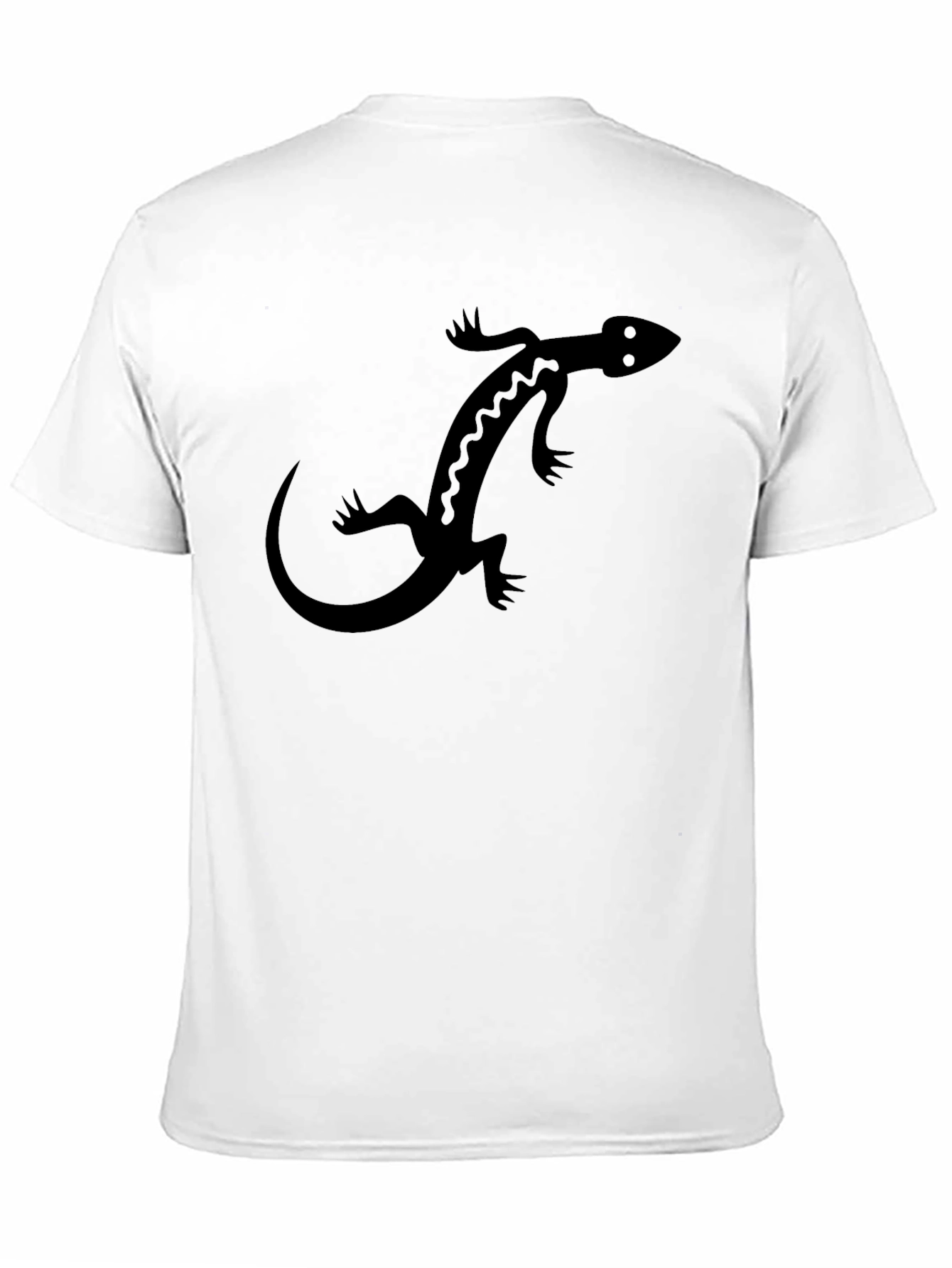 Black Black T-Shirt with Lizard Graphic Print view 11