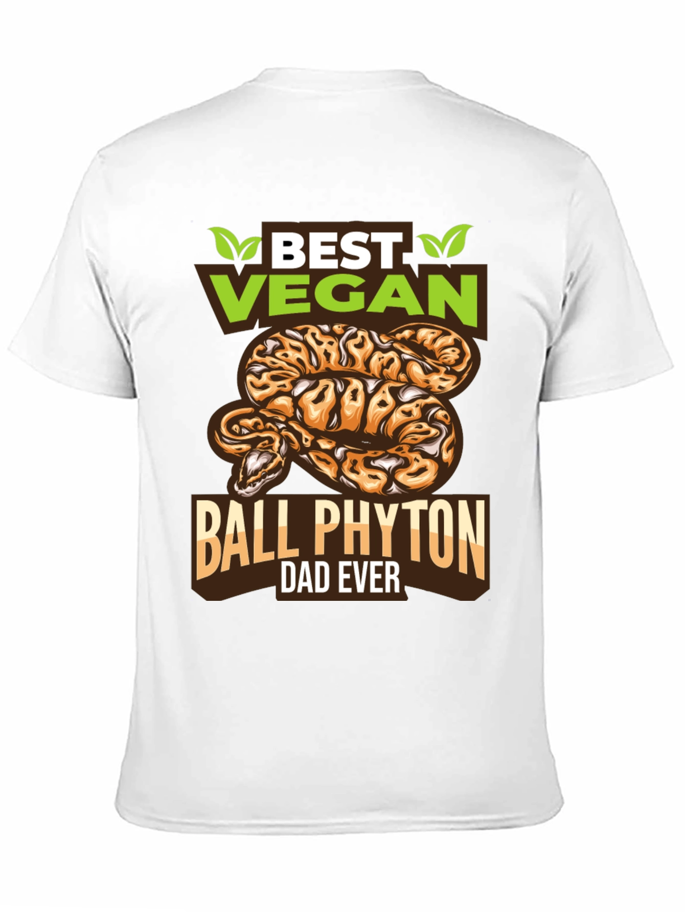 Black Vegan Ball Python Dad T-Shirt - Unique Snake Lover Gift view 11