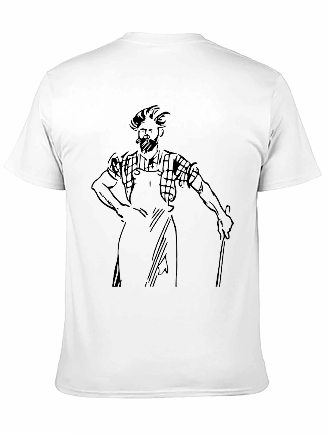 Lumberjack Graphic Tee - Black Cotton Casual Shirt - 11