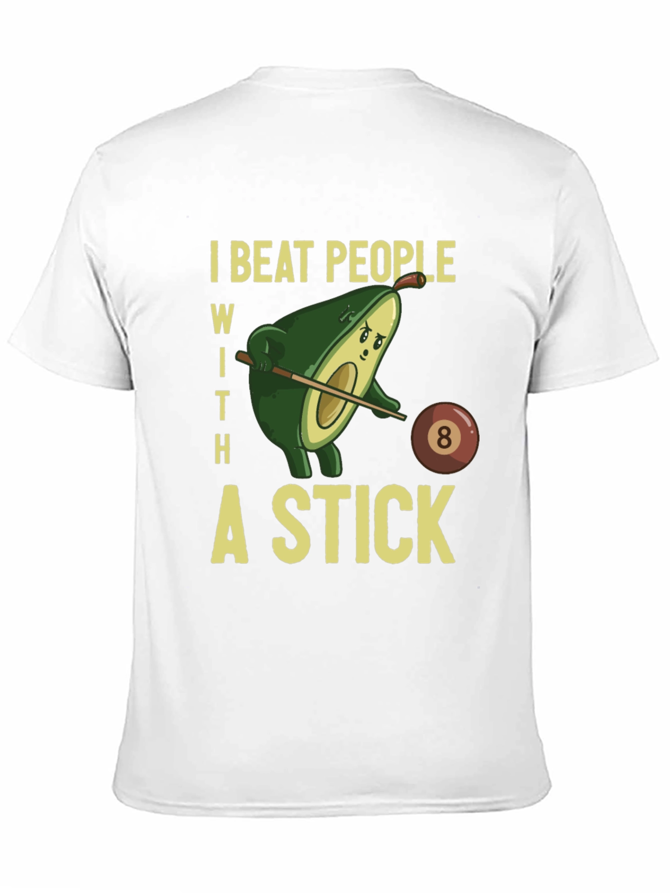 Black Funny Avocado Billiards T-Shirt view 11