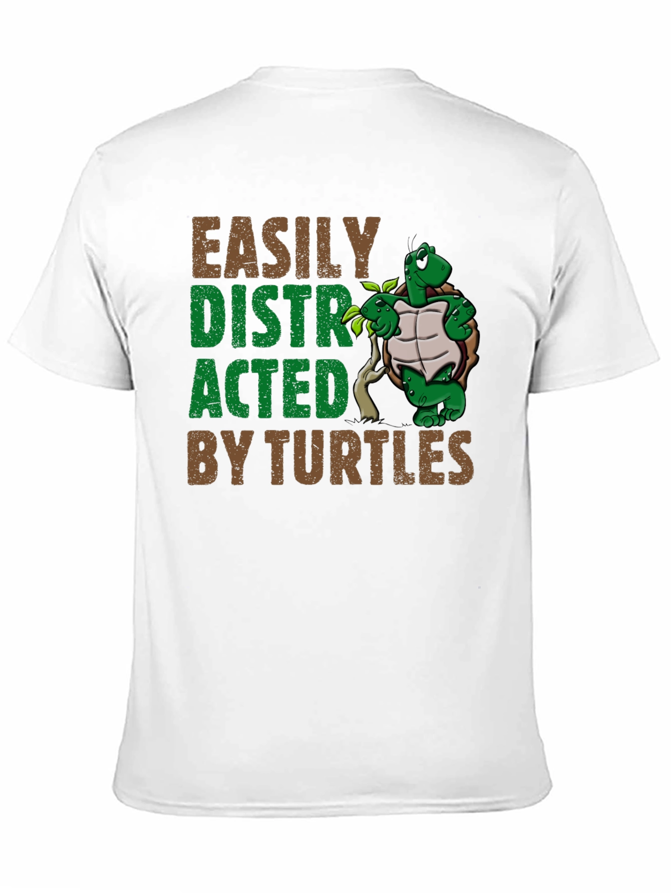 Black Easily Distracted By Turtles Graphic T-Shirt view 11