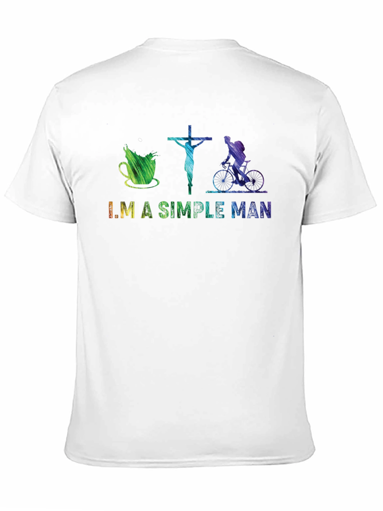 Black I'm A Simple Man T-Shirt: Coffee, Jesus, Biking view 11