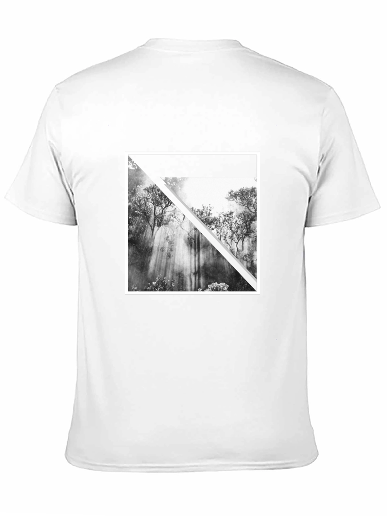 Black Abstract Forest Graphic Tee - Black Cotton T-Shirt view 11